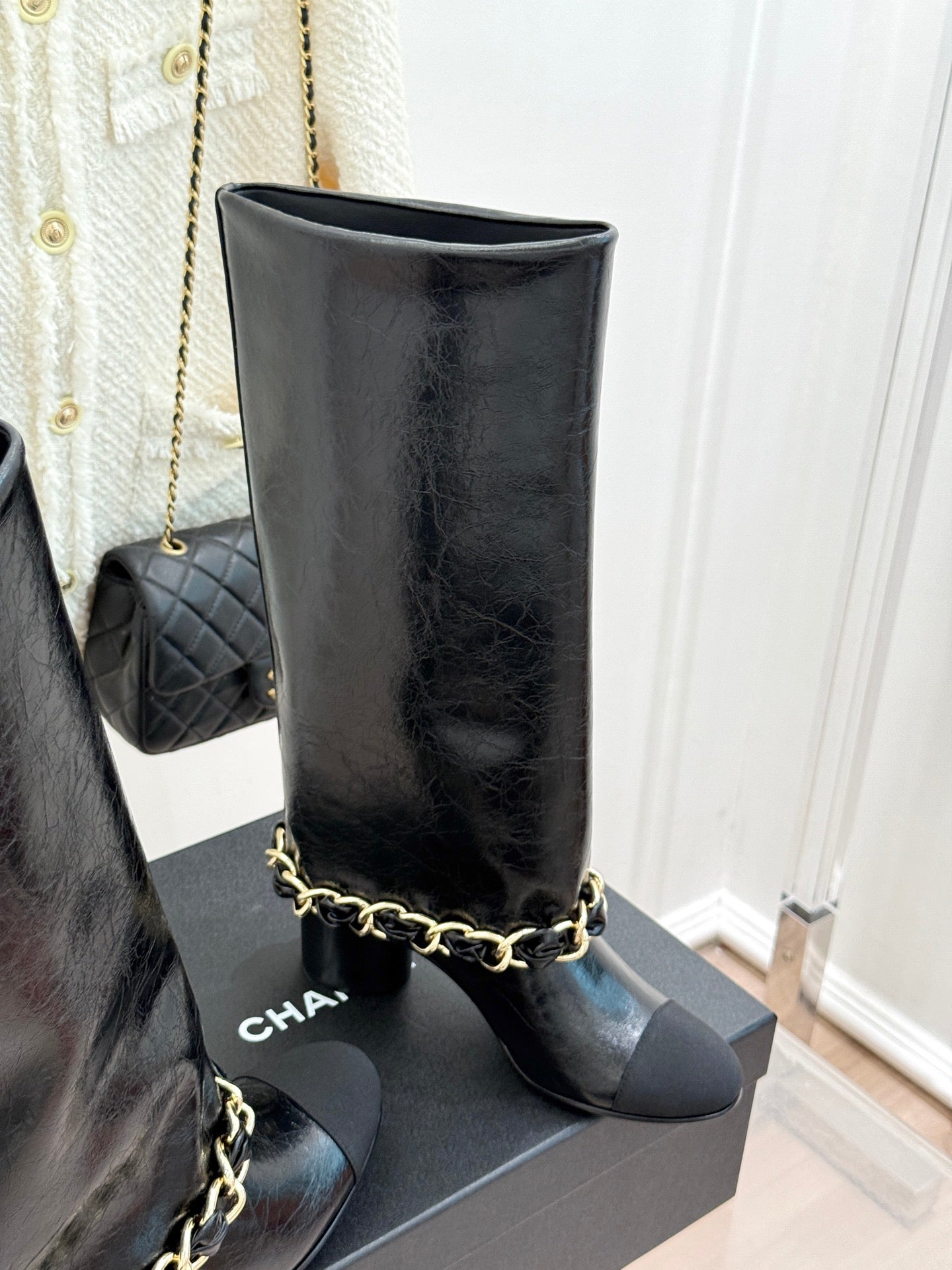 CC 26K Trousers Boot Black Crumpled Leather 904746