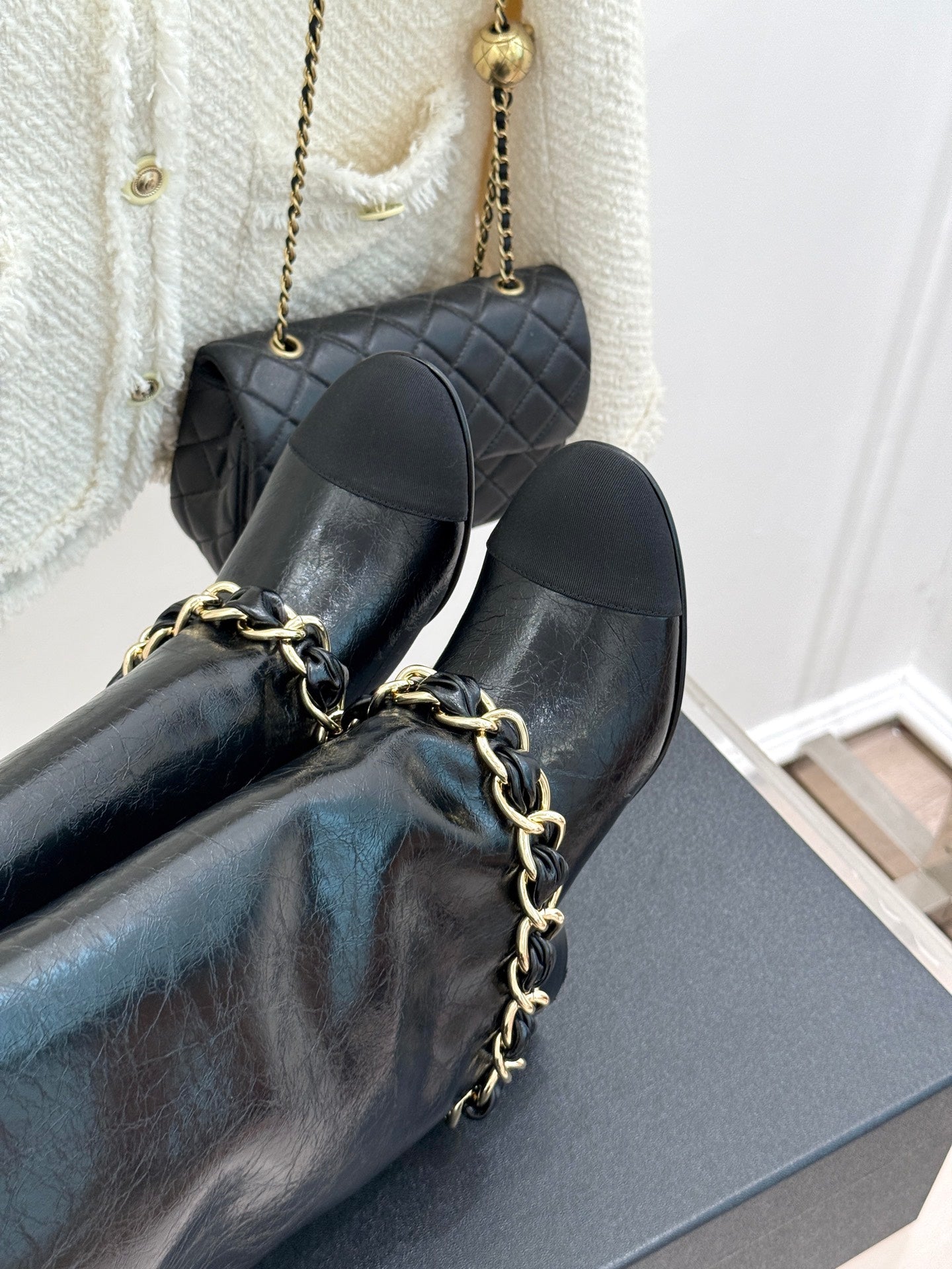 CC 26K Trousers Boot Black Crumpled Leather 904746