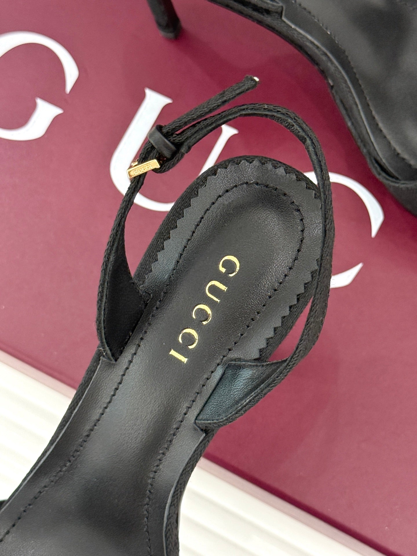 GG 26s Donna Platform Sandal 12cm Black Canvas 991727