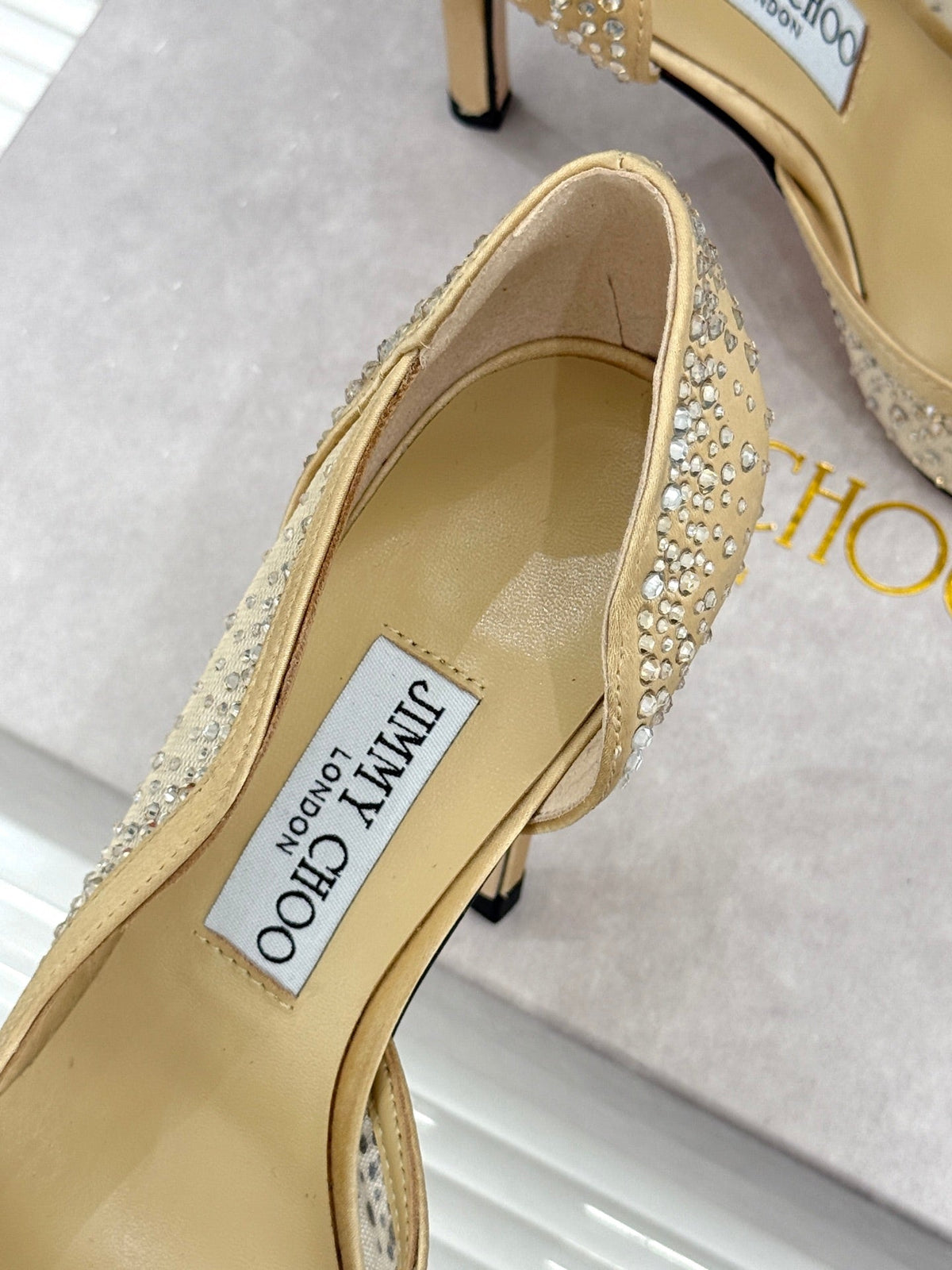 JC 26s Brigitte Pumps 10cm Mesh Satin 174518