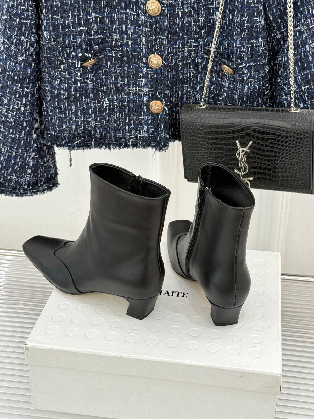 Khaite 26s Nevada Booties 4.5cm Black Leather 175073