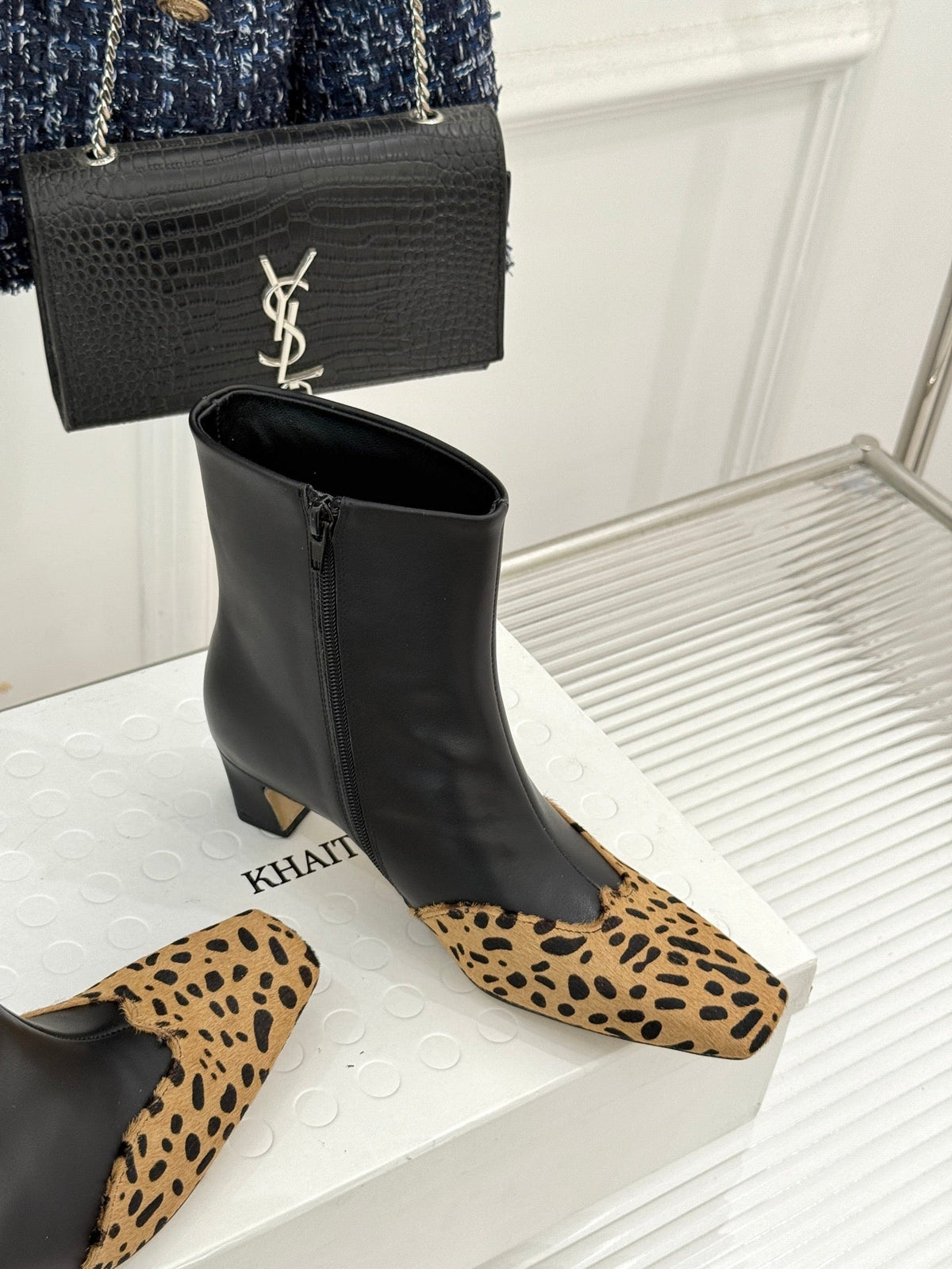 Khaite 26s Arizona Booties 4cm Leopard Leather 175075