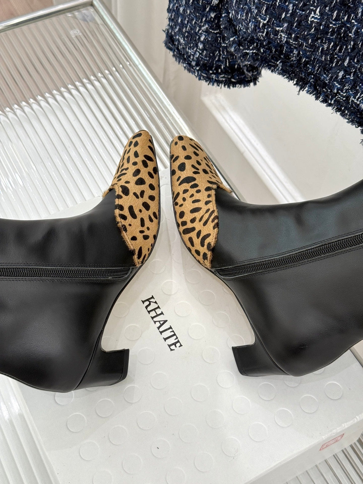 Khaite 26s Arizona Booties 4cm Leopard Leather 175075