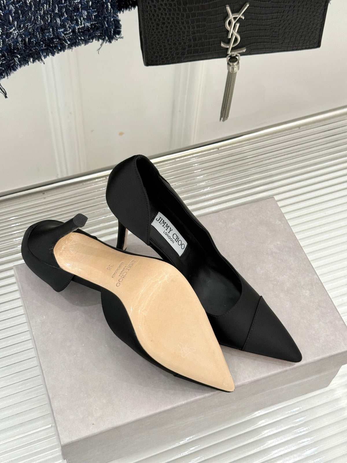 JC 26s Brigitte Pumps 12cm Satin 174555