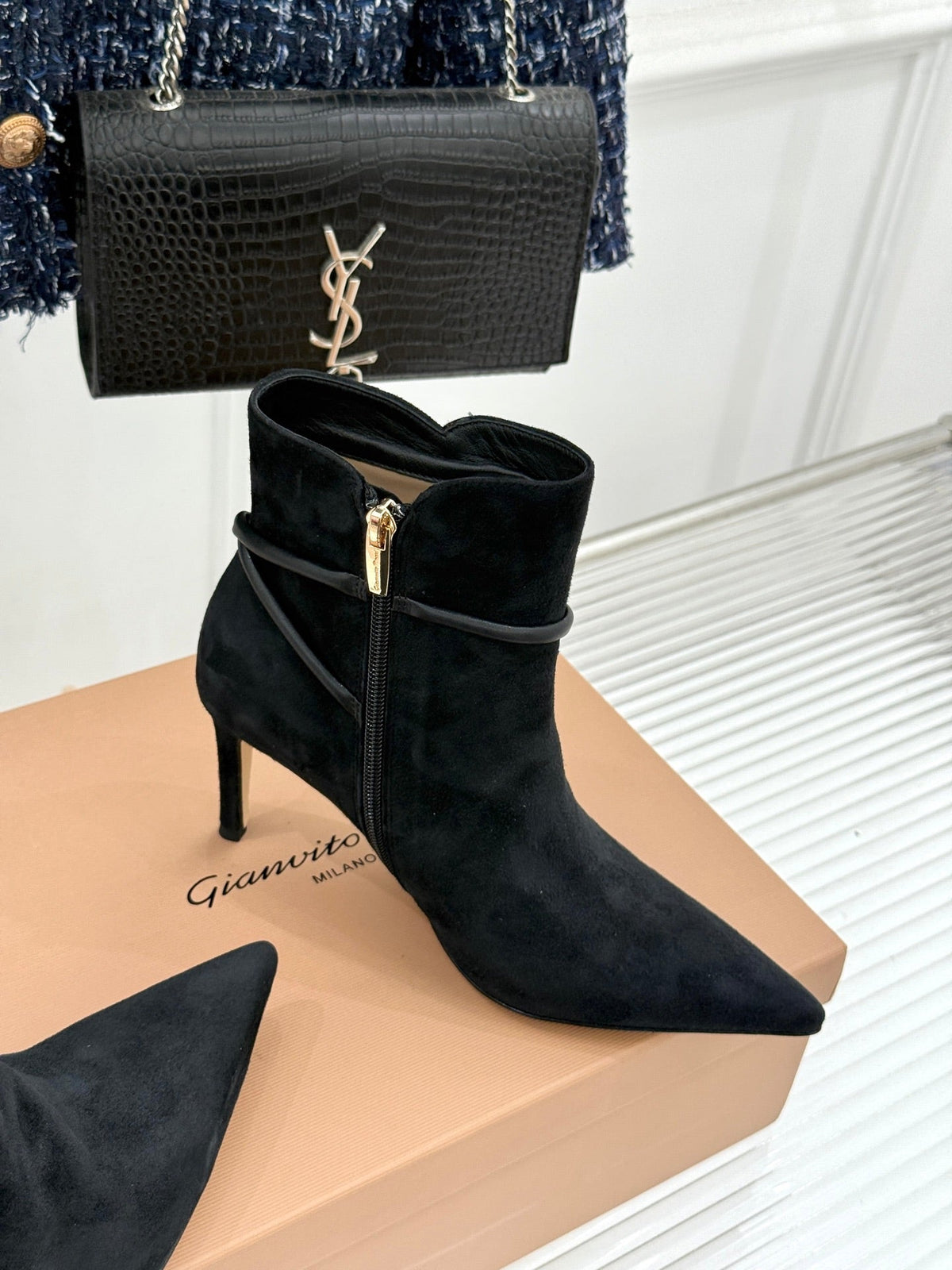 GR 26s Jungle Mamba Booties 8cm Black Suede 175079