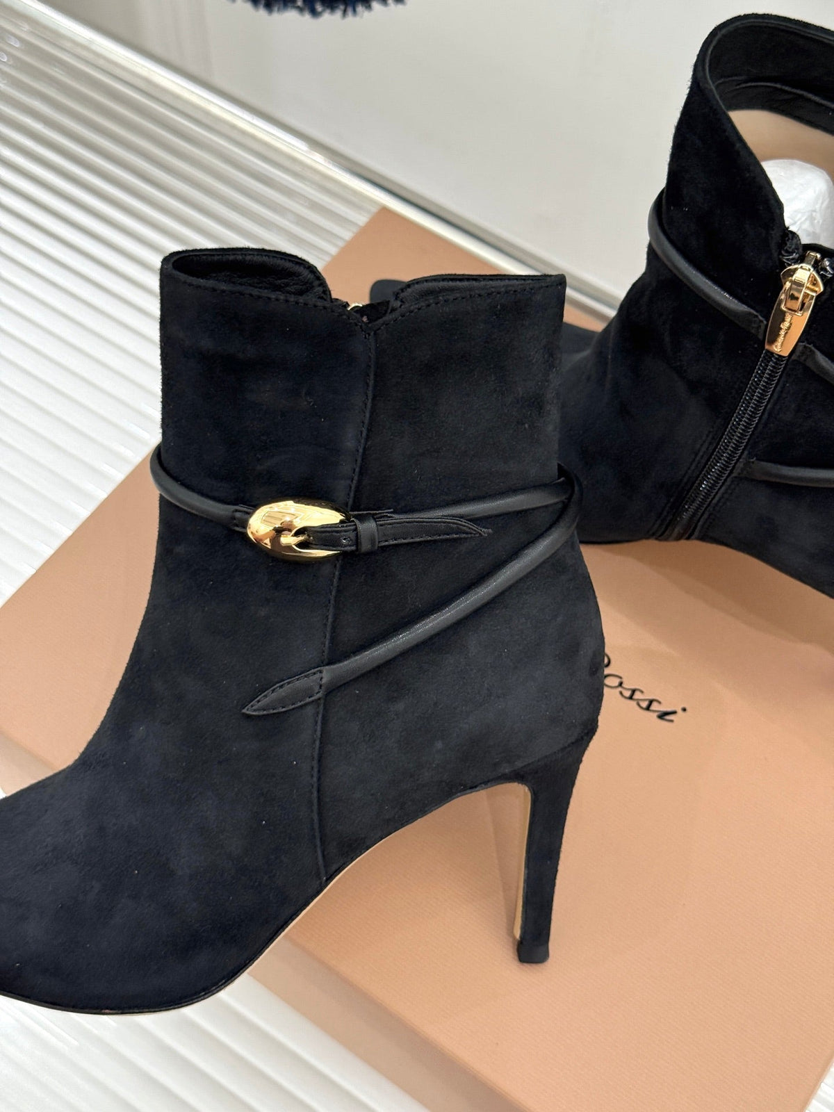 GR 26s Jungle Mamba Booties 8cm Black Suede 175079