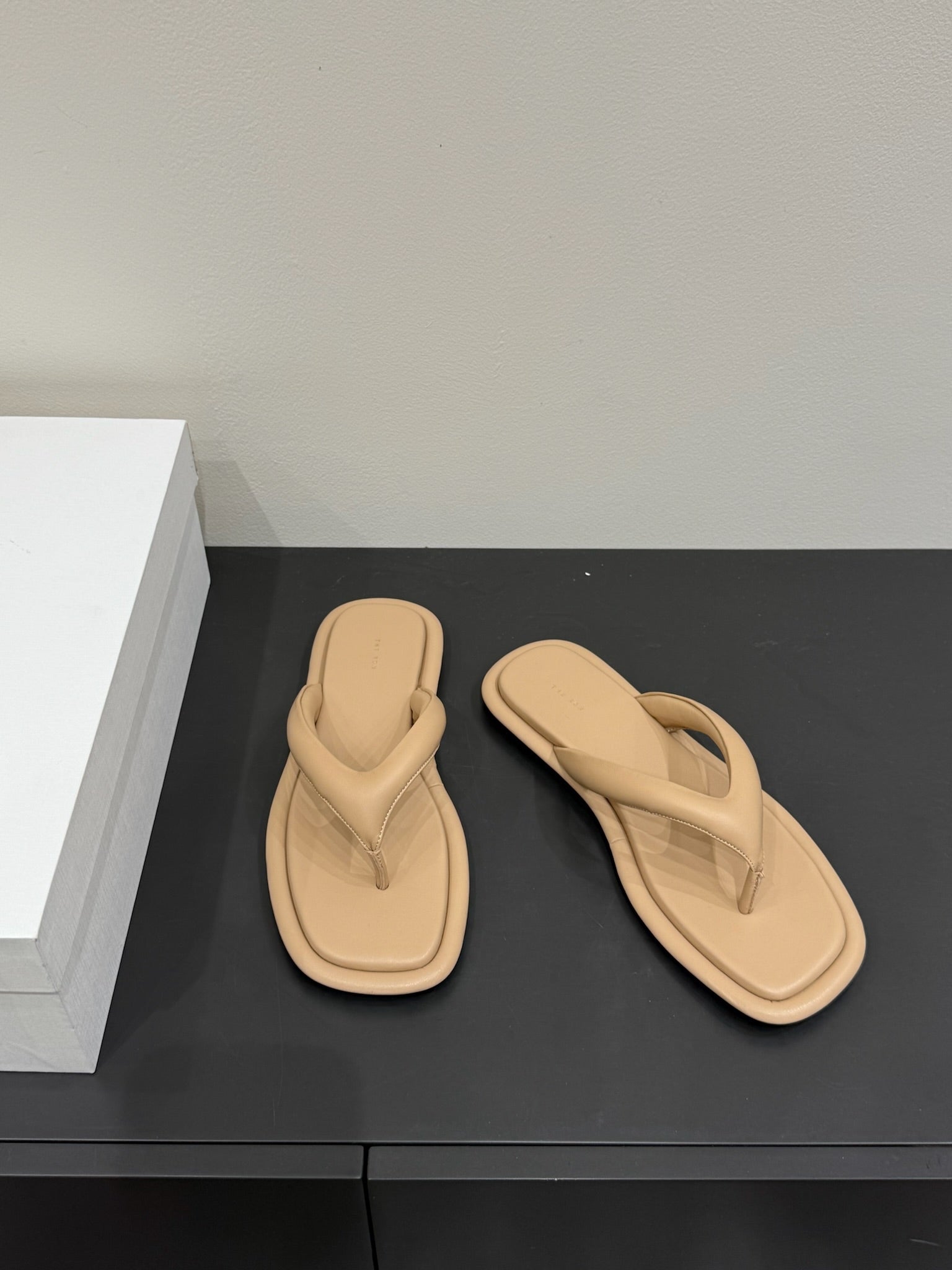 The Row Thong Sandal  Beige Sheepskin 337478