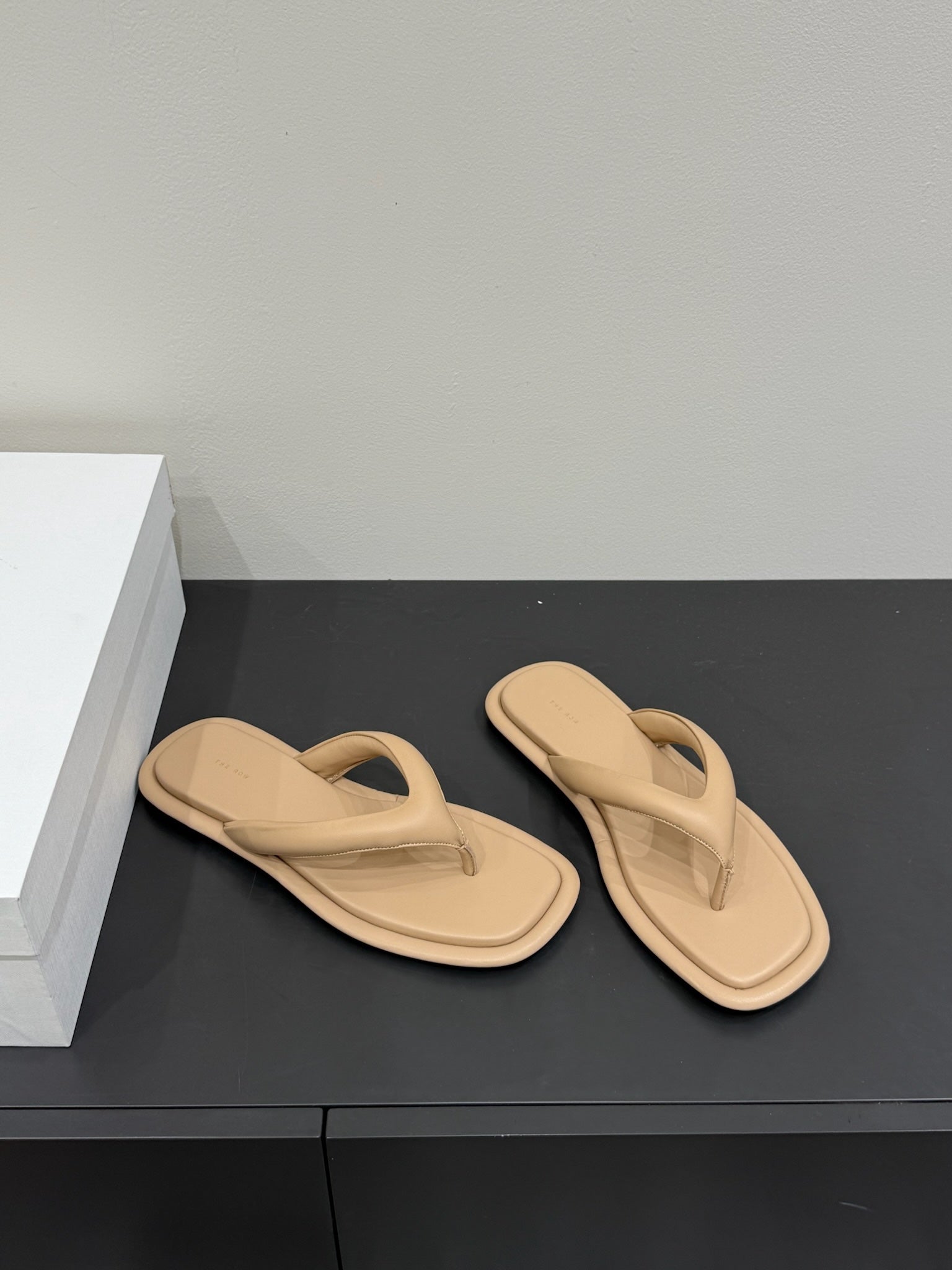 The Row Thong Sandal  Beige Sheepskin 337478