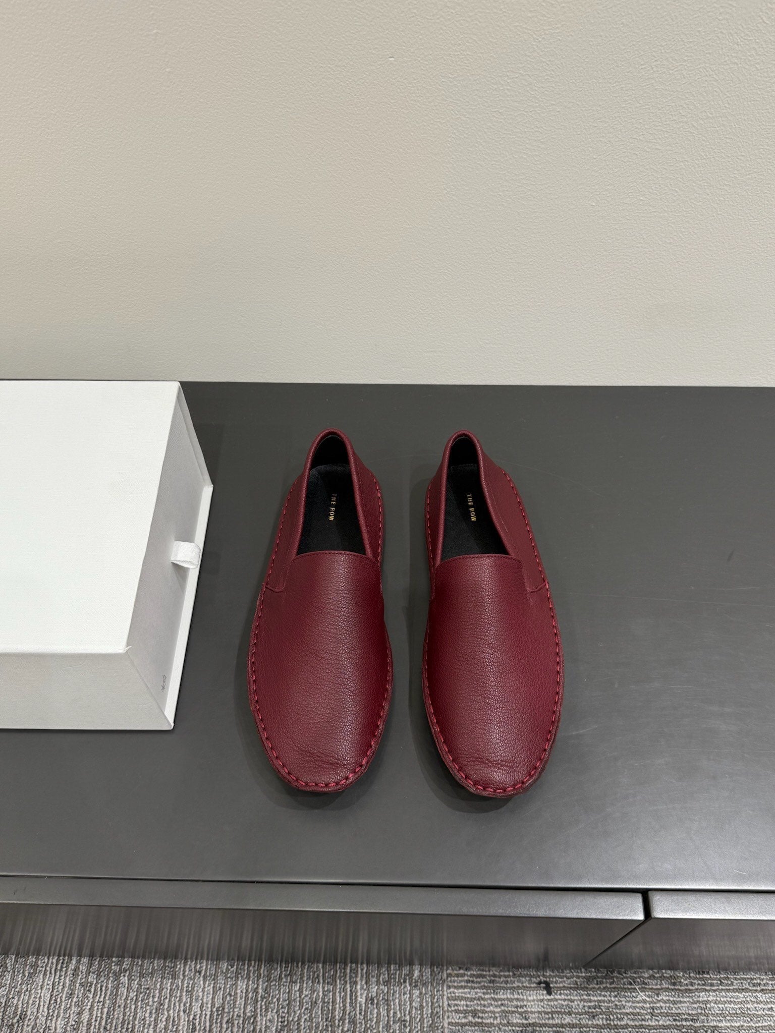 The Row Vasko Slippers Dar Red  Calfskin 337480