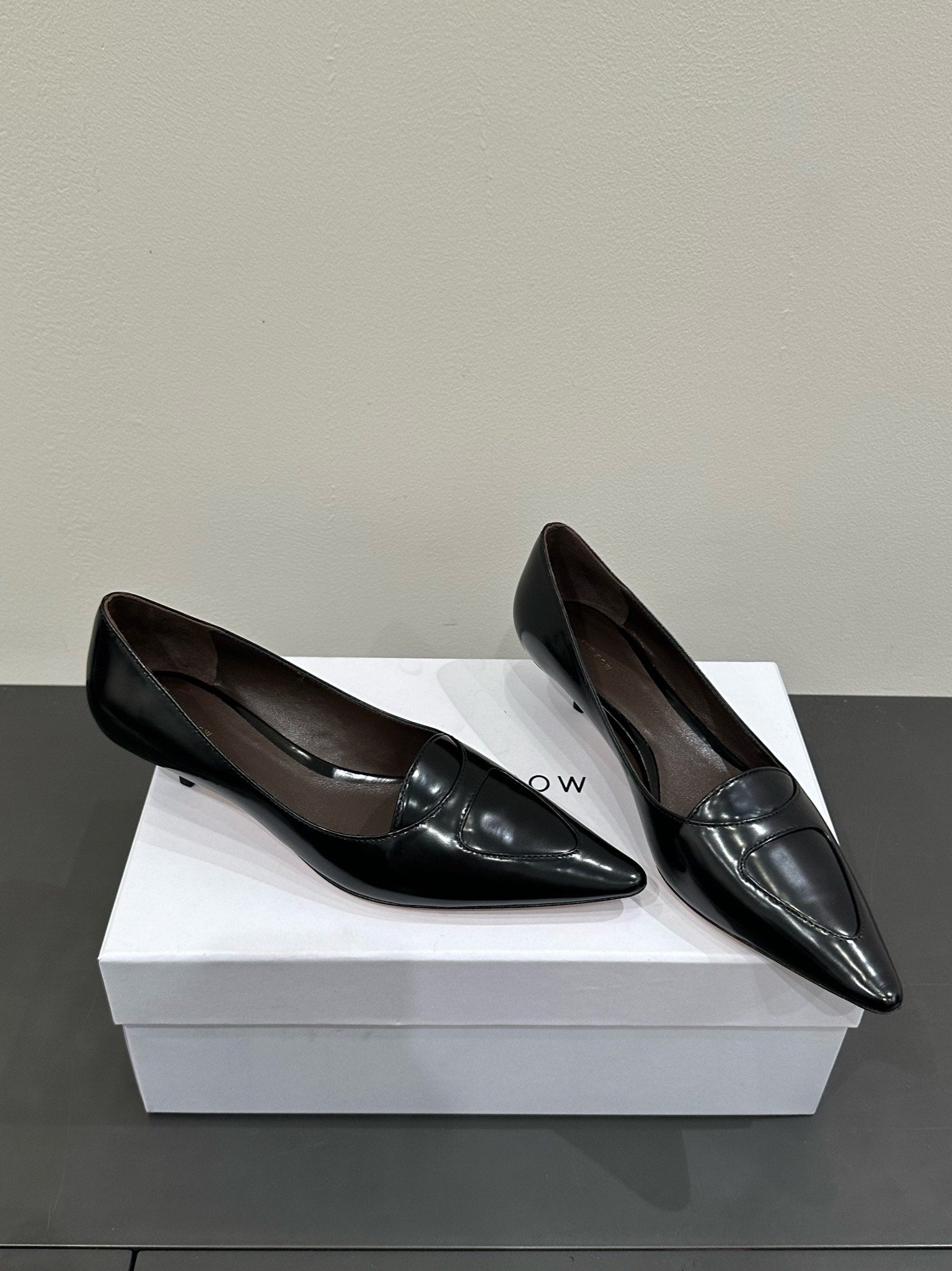 The Row Viv Kitten Pumps 35mm Black Leather 337490