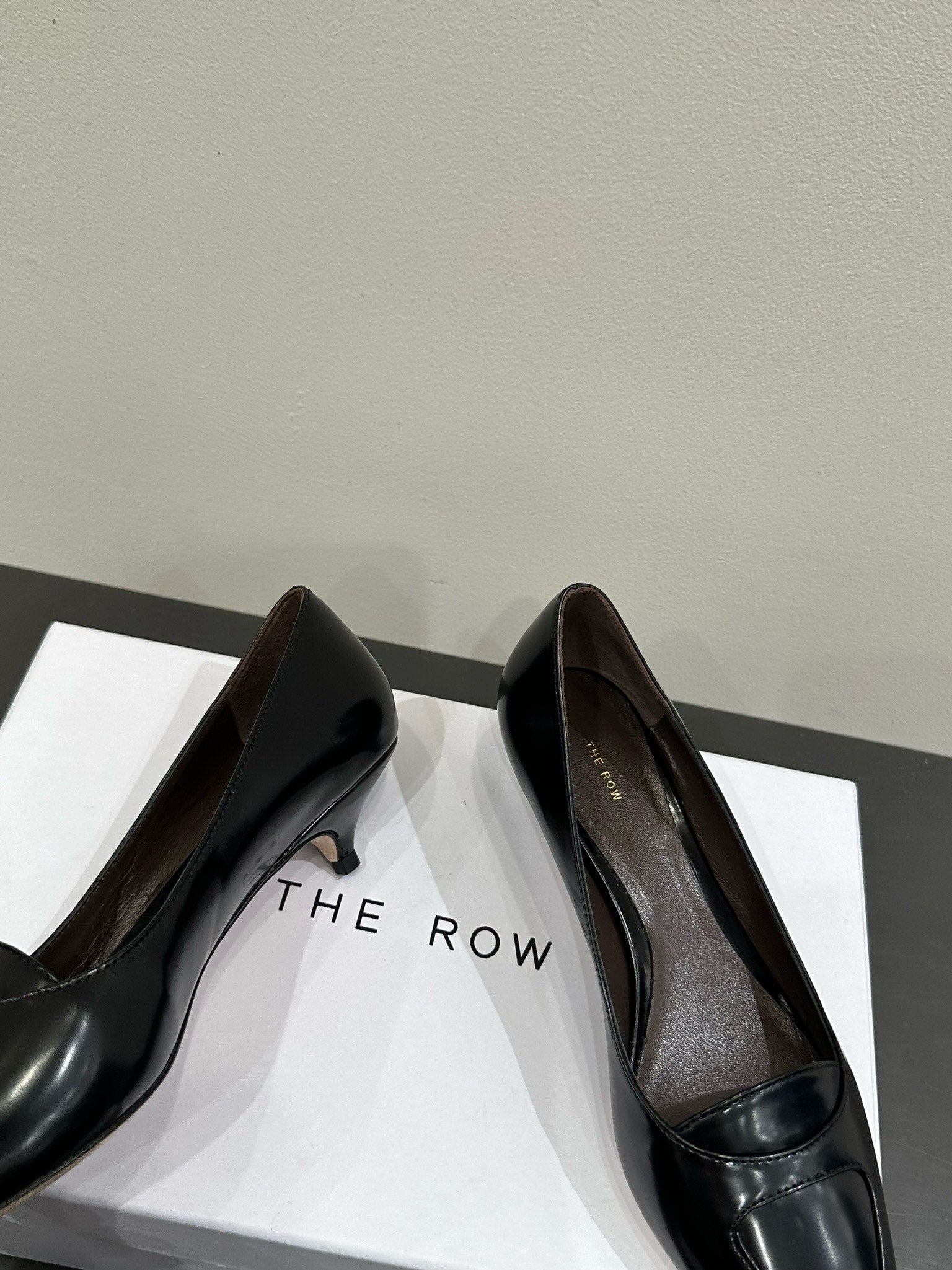 The Row Viv Kitten Pumps 35mm Black Leather 337490