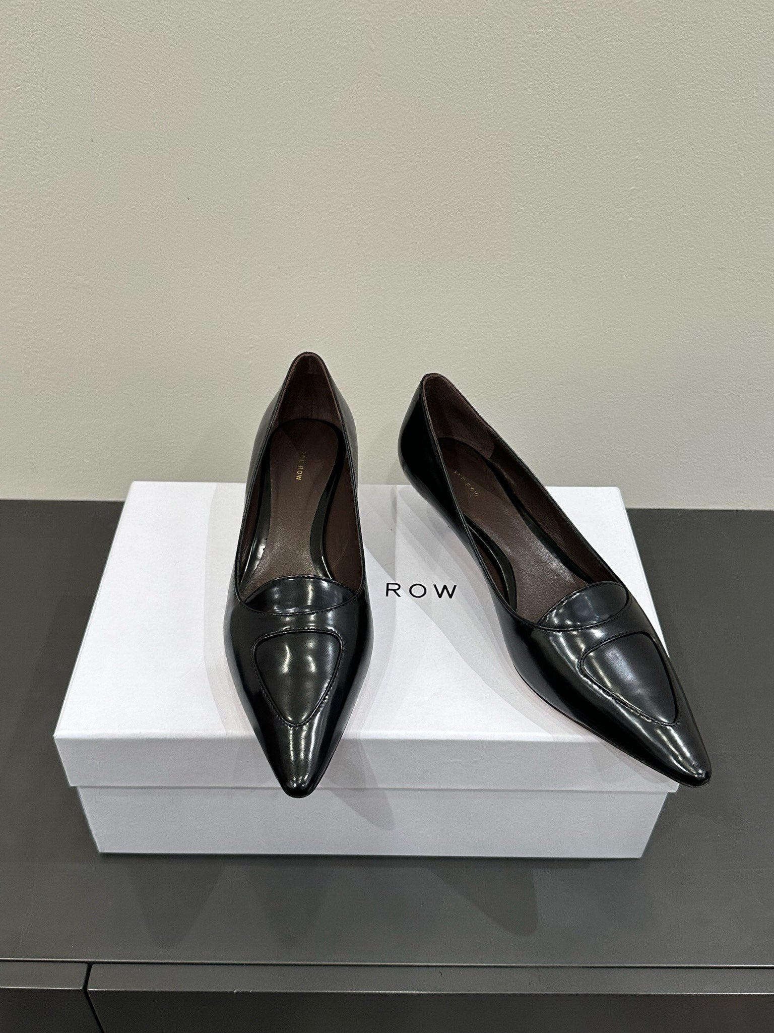 The Row Viv Kitten Pumps 35mm Black Leather 337490