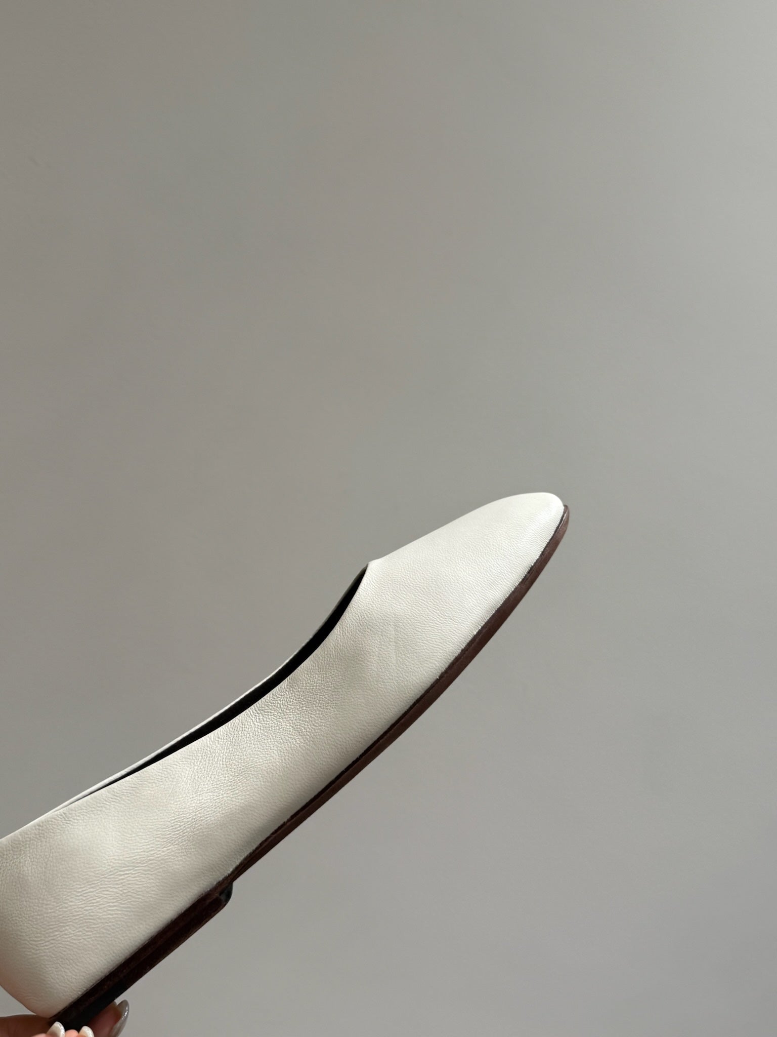 The Row Ballet Flats White Cowhide 337496