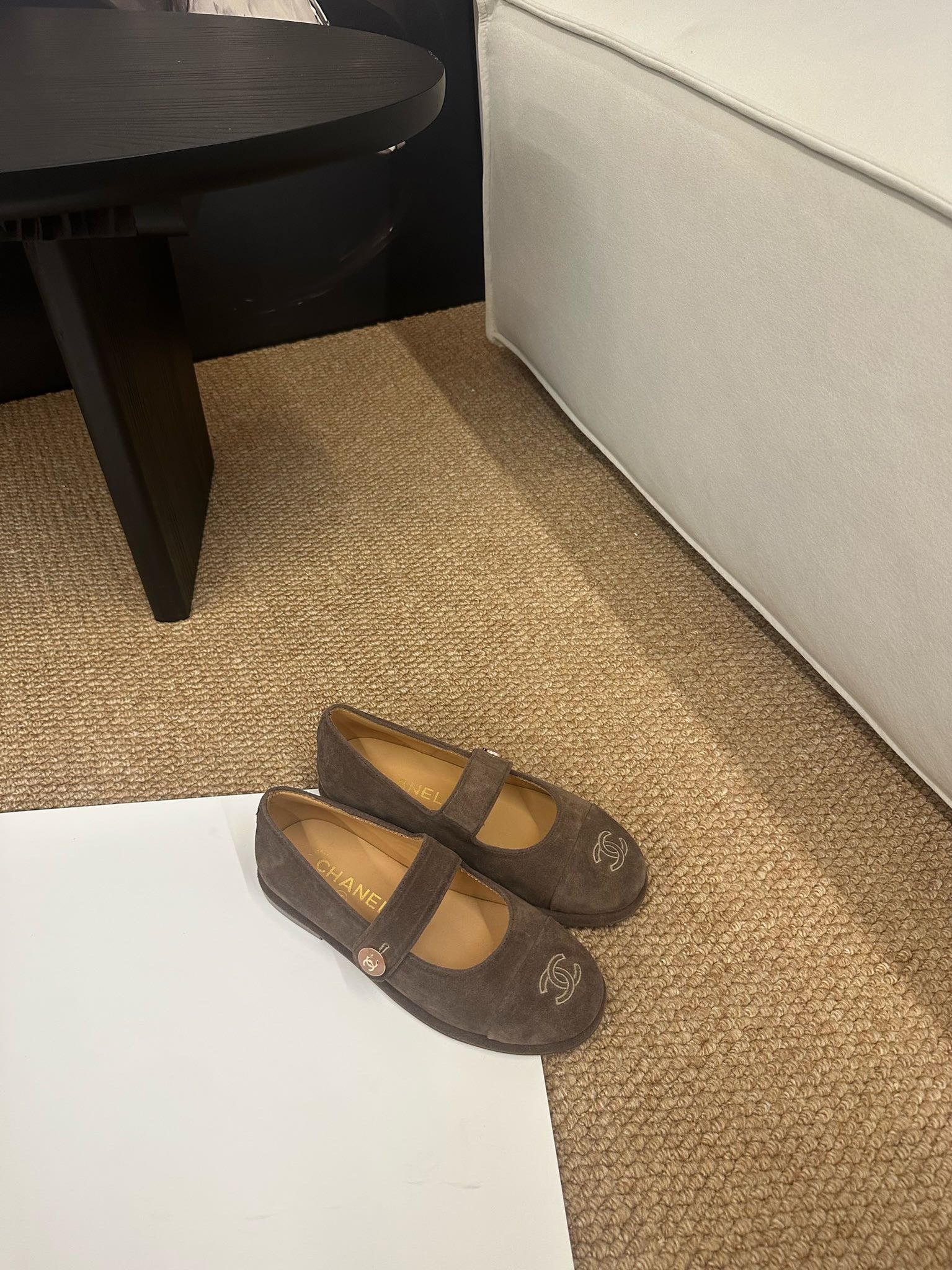 CC 26s Mary Jane Flats Dark Brown Suede