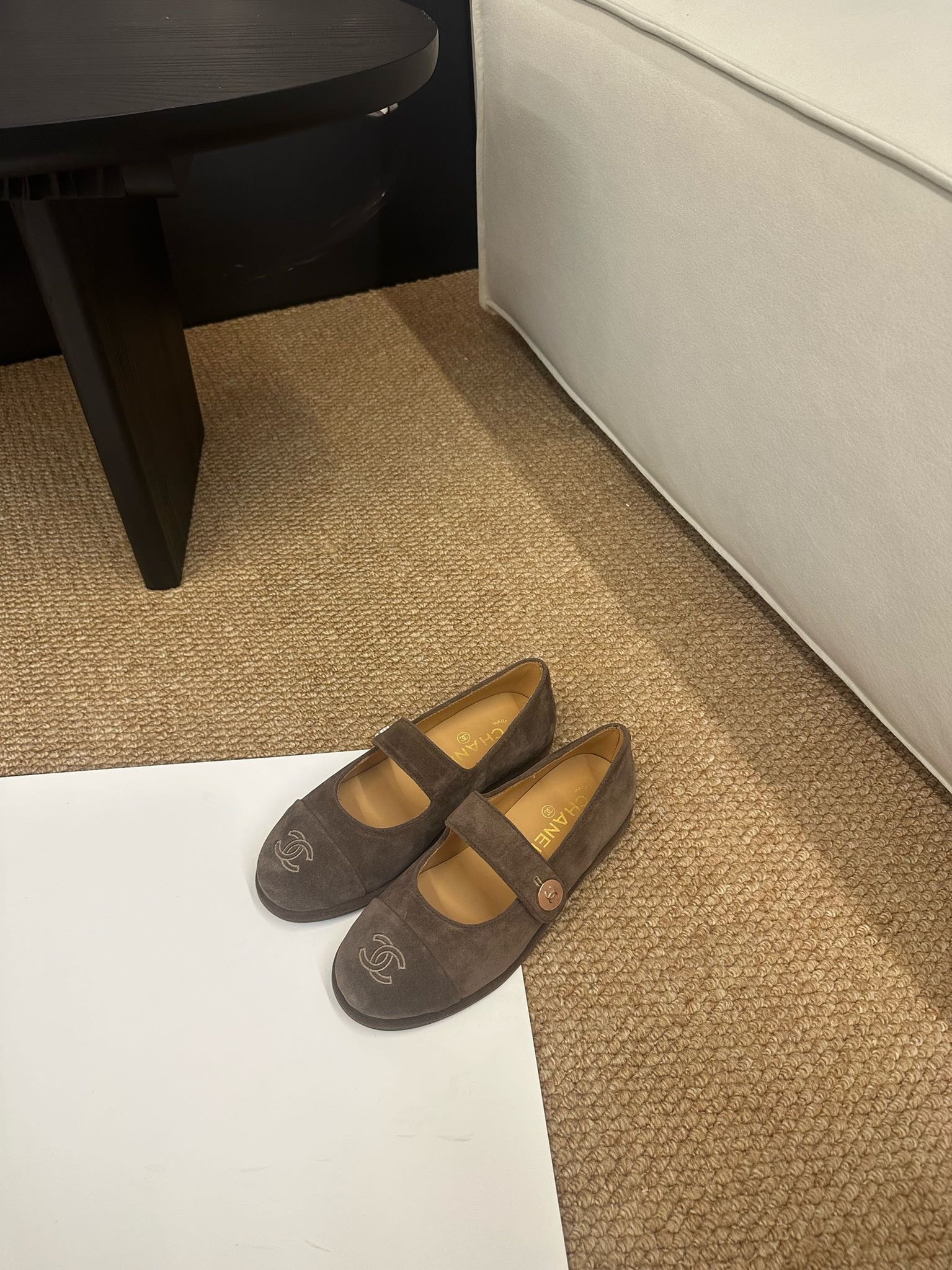 CC 26s Mary Jane Flats Brown Suede