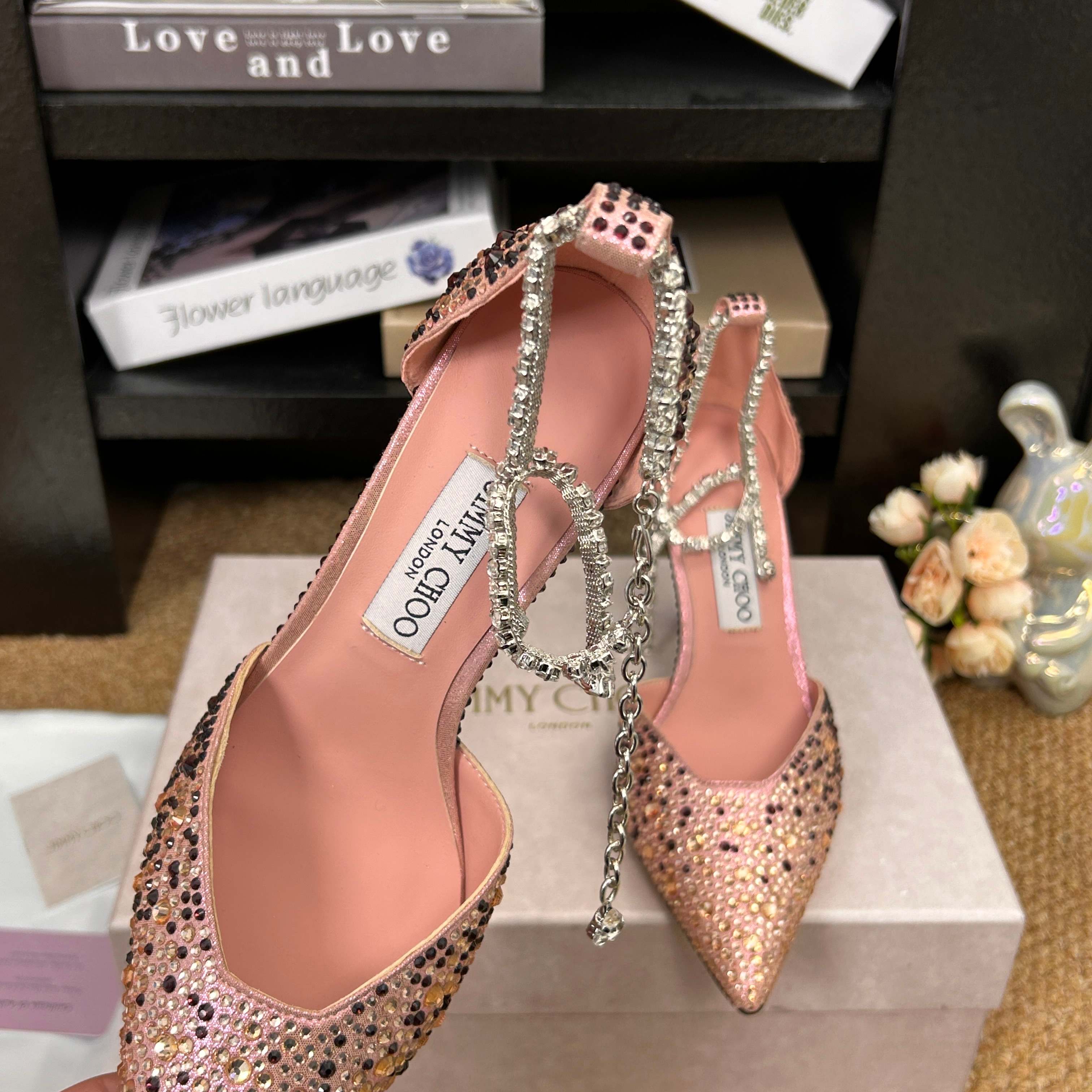 Jimmy 26 Stevie Pump 9cm Light Pink Crystal Leather 681909