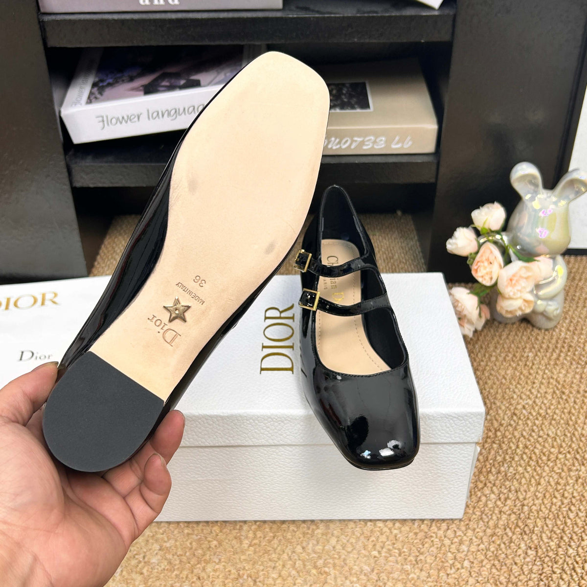 CD 26s Mary Jane Pumps Black Patent Calfskin 157538