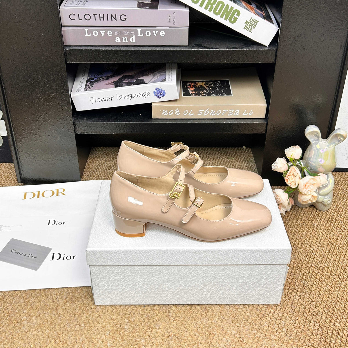 CD 26s Mary Jane Pumps Beige Patent Calfskin 157541