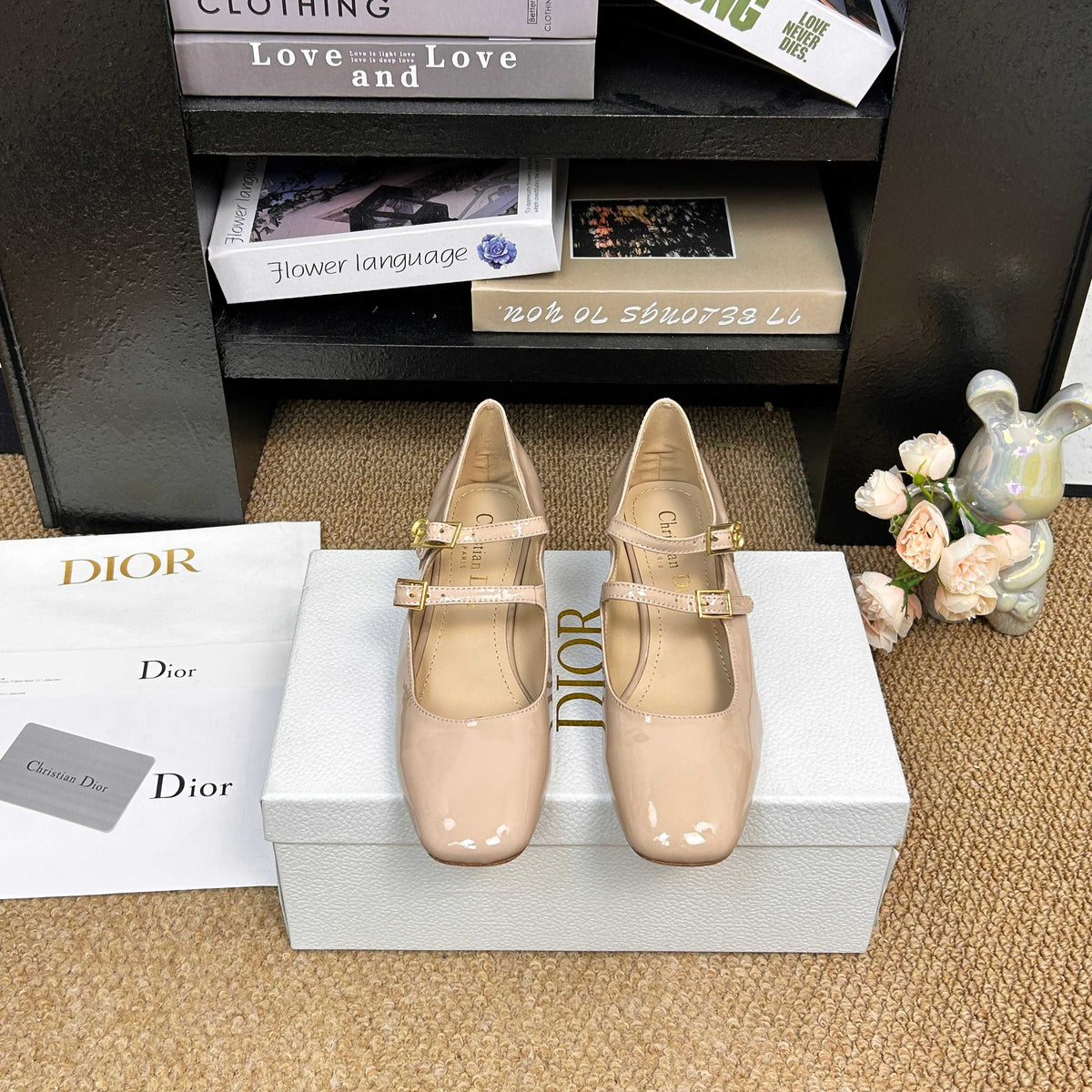 CD 26s Mary Jane Pumps Beige Patent Calfskin 157541