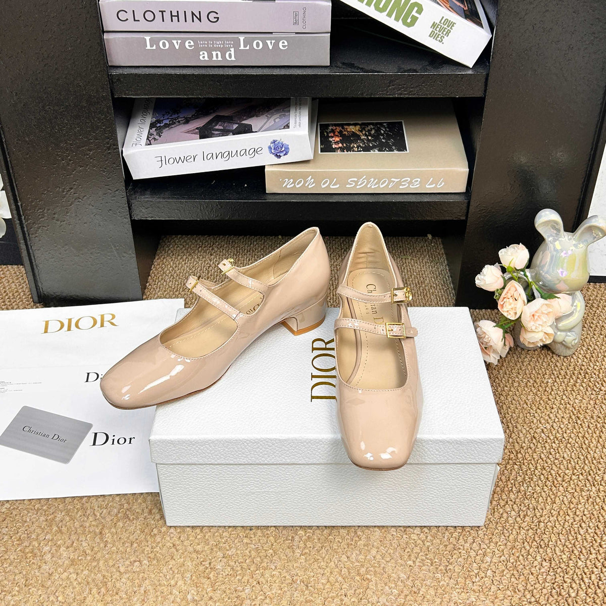 CD 26s Mary Jane Pumps Beige Patent Calfskin 157541