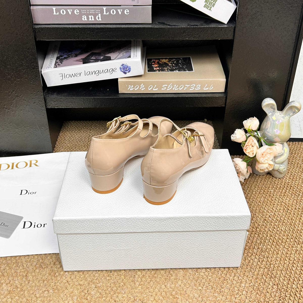 CD 26s Mary Jane Pumps Beige Patent Calfskin 157541