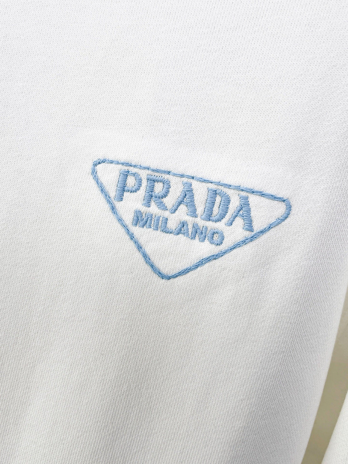 Prada 26s Men Crewneck Sweatshirt Embroidered Triangle Logo 835291