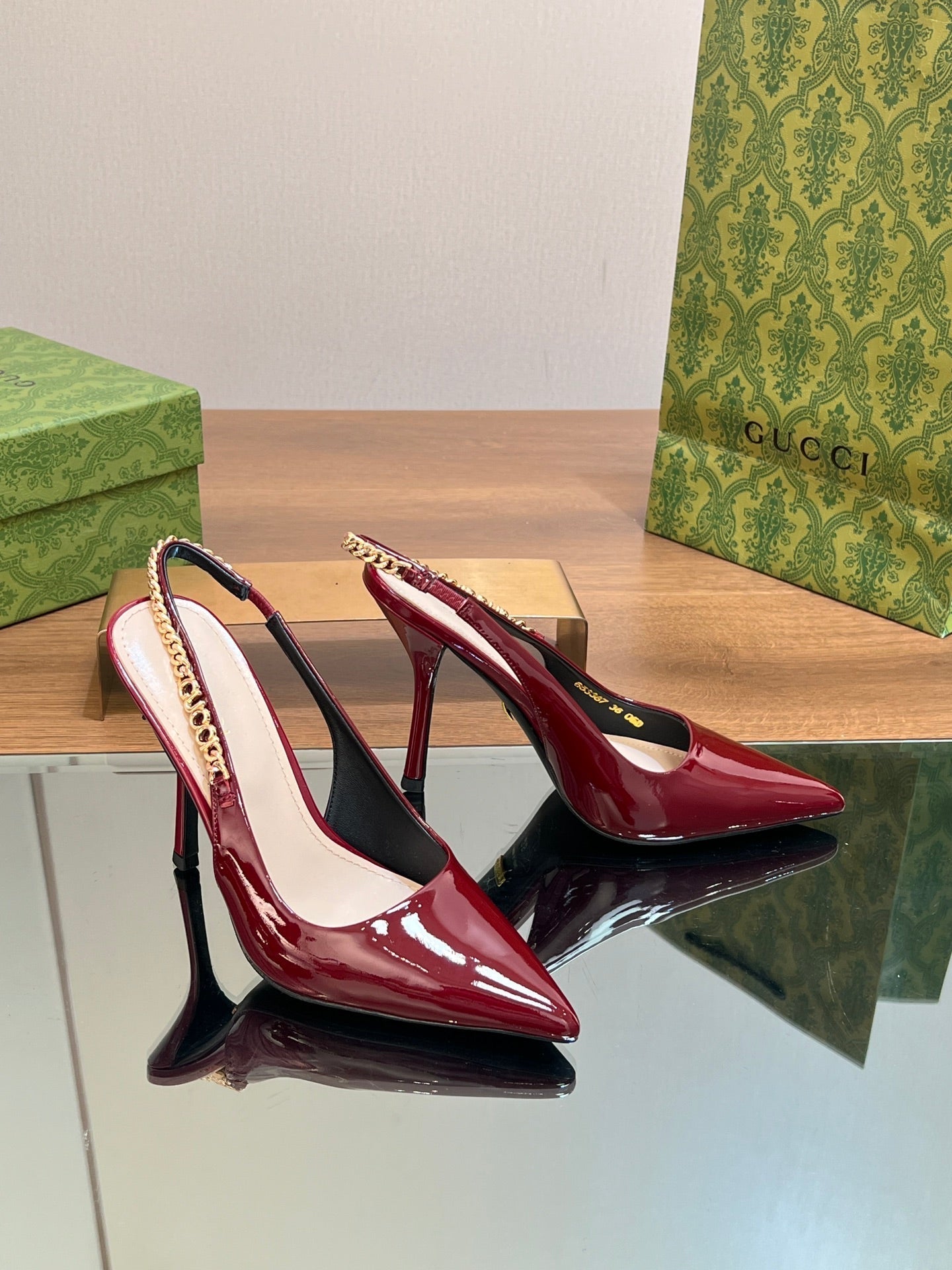 GG SIGNORIA SLINGBACK PUMP BLOOD LAMBSKIN
