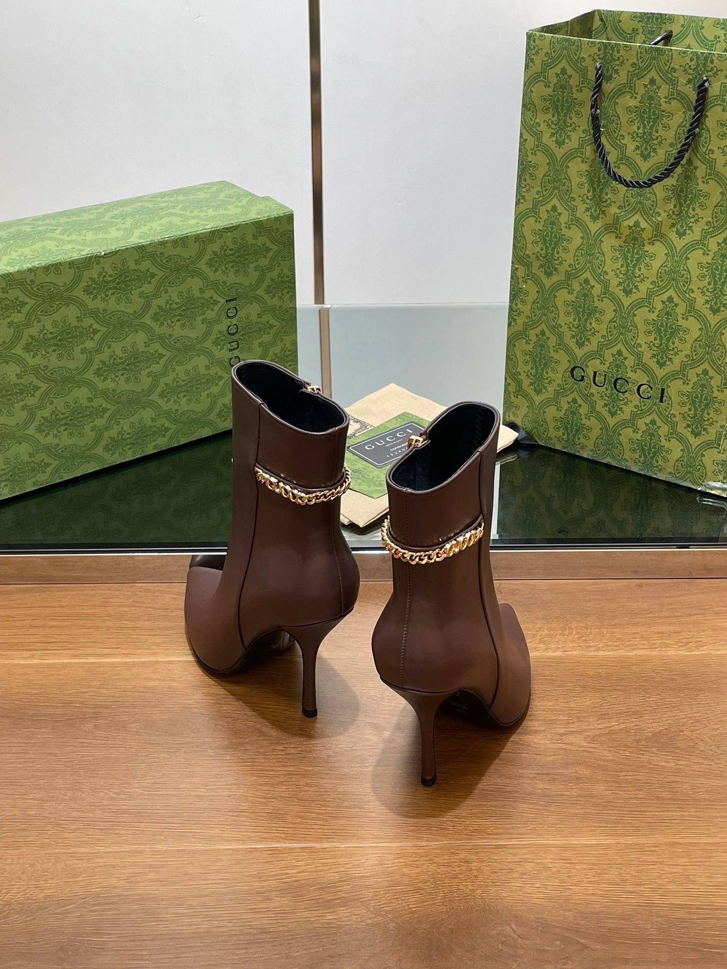 GG 26s Signoria Ankle Boot 10.5cm Brown Cowhide 997222