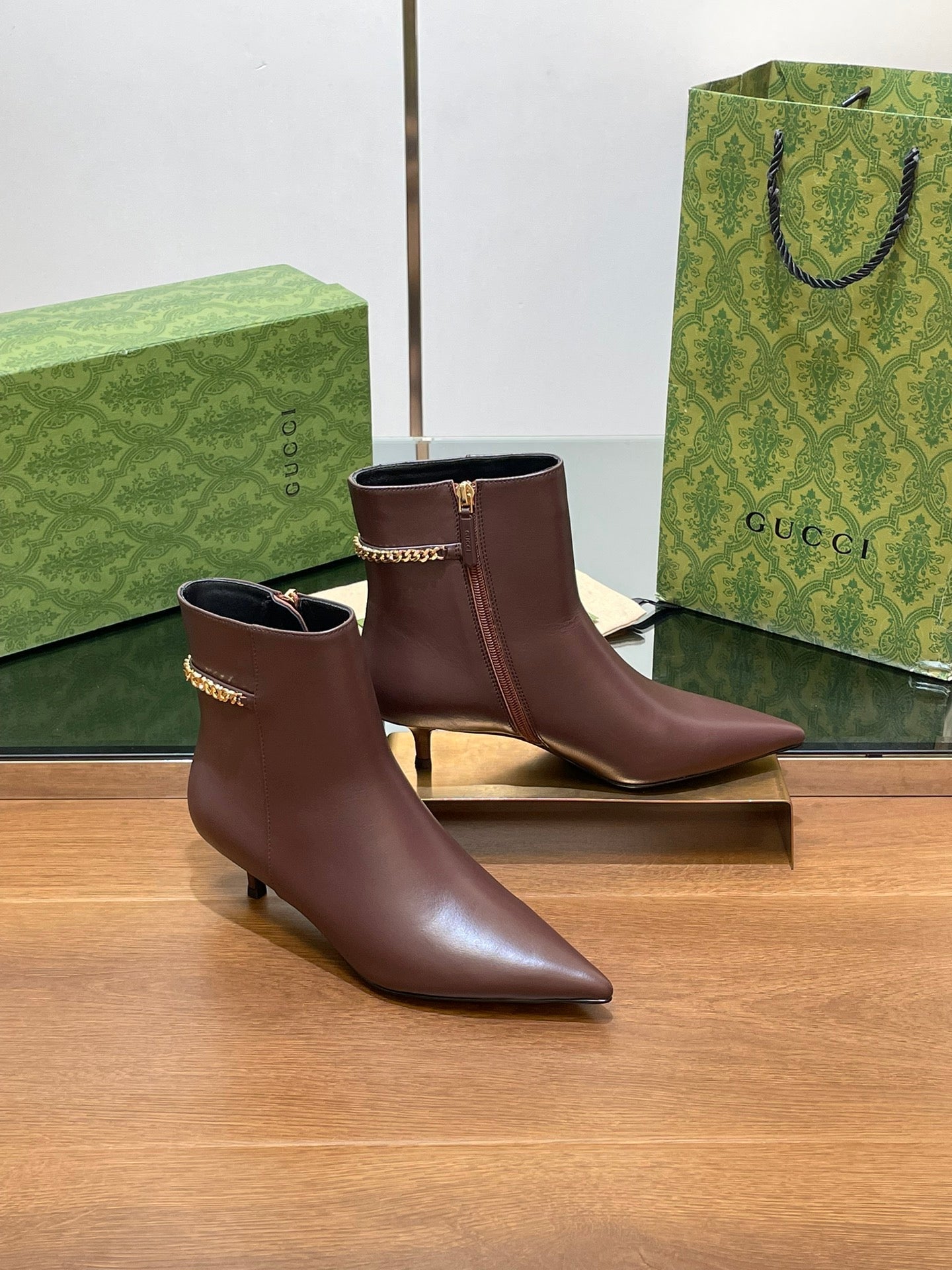 GG 26s Signoria Ankle Boot 4.5cm Brown Cowhide 997219