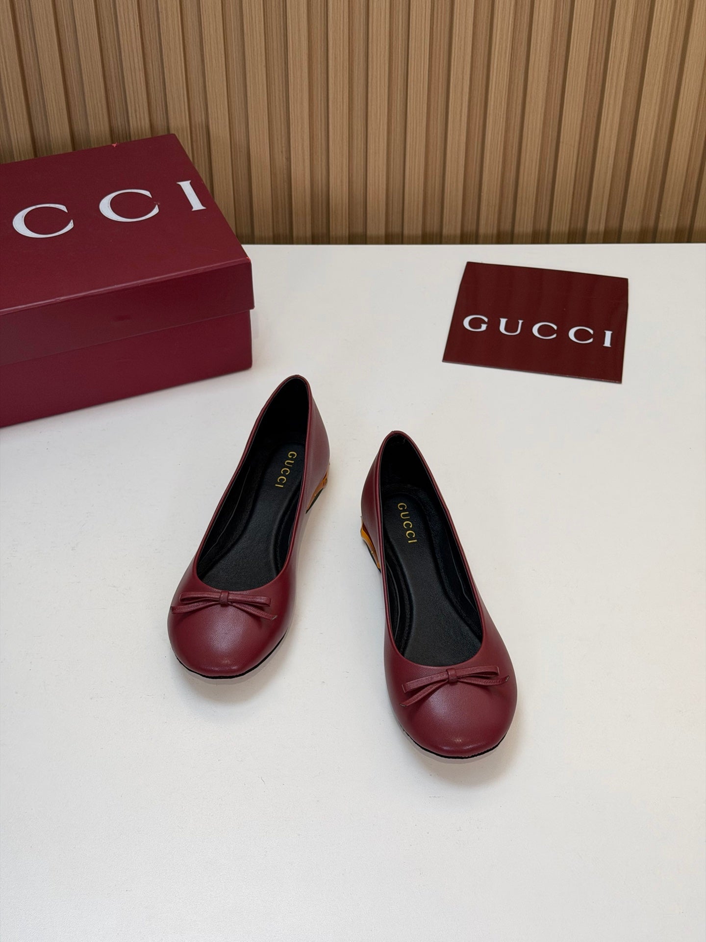 GG 26s Ballerina With Bamboo Flats Burgundy Sheepskin 997172