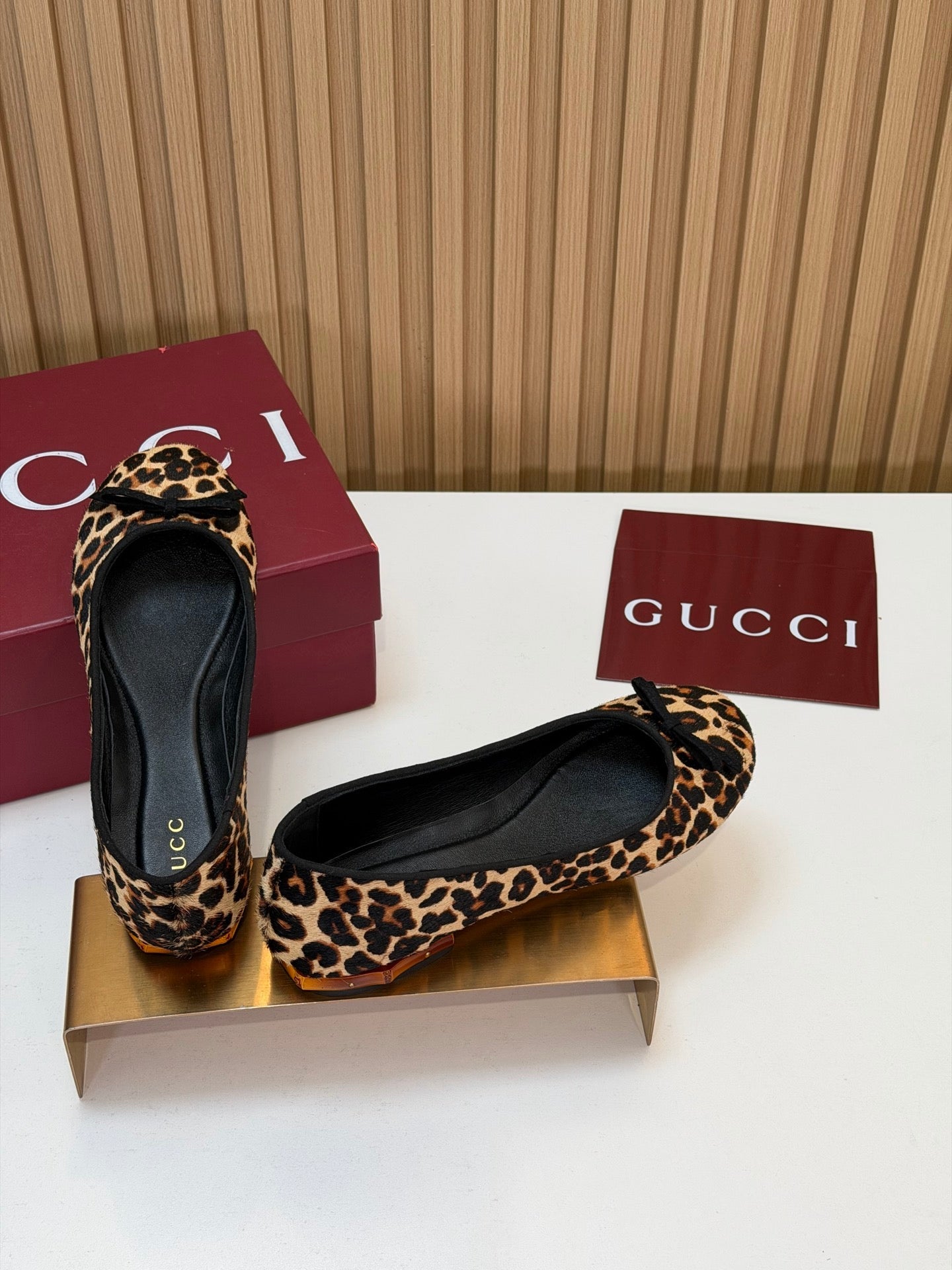 GG 26s Ballerina With Bamboo Flats Leopard Horsehair 997174