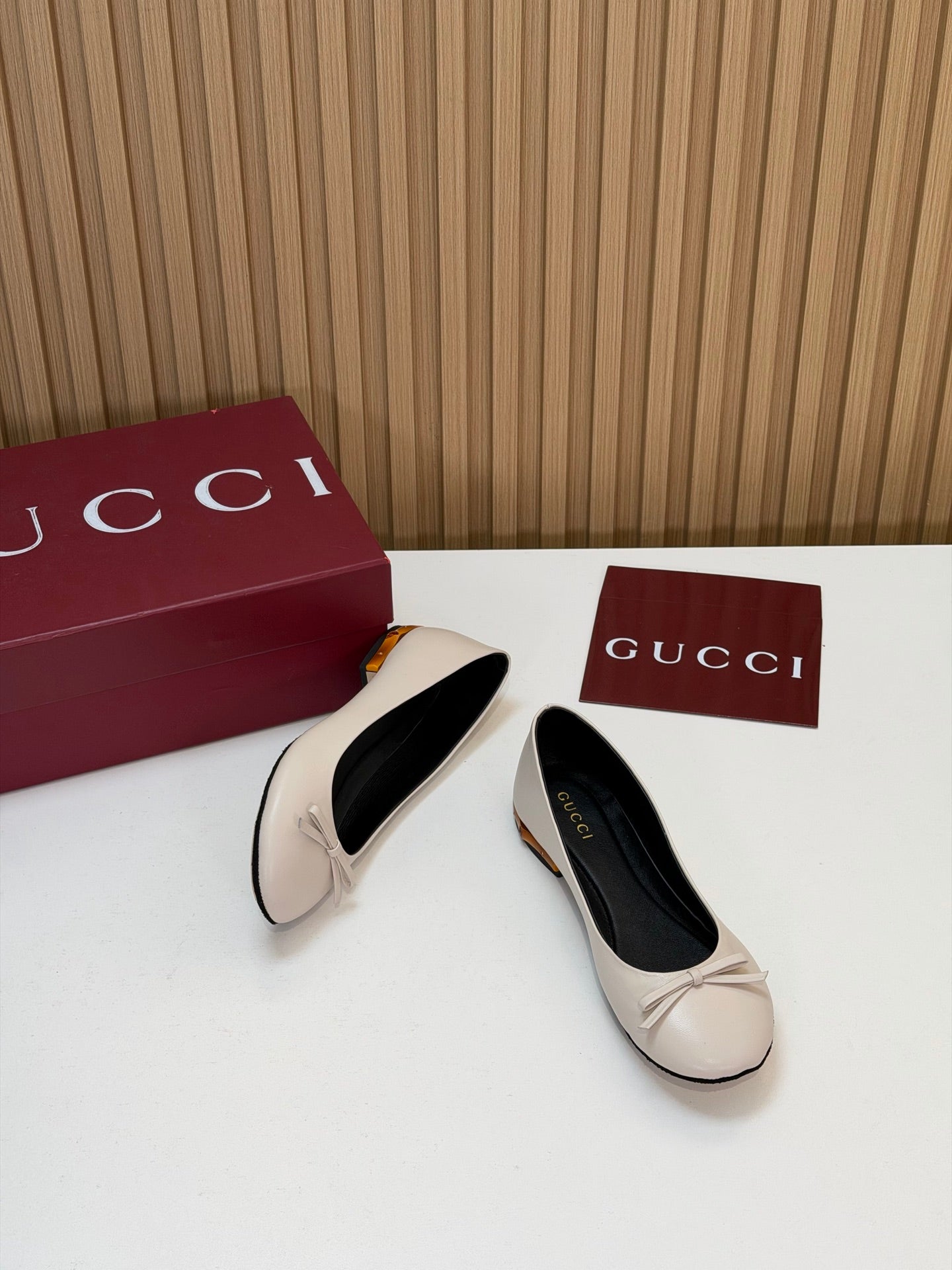 GG 26s Ballerina With Bamboo Flats Cream Sheepskin 997173