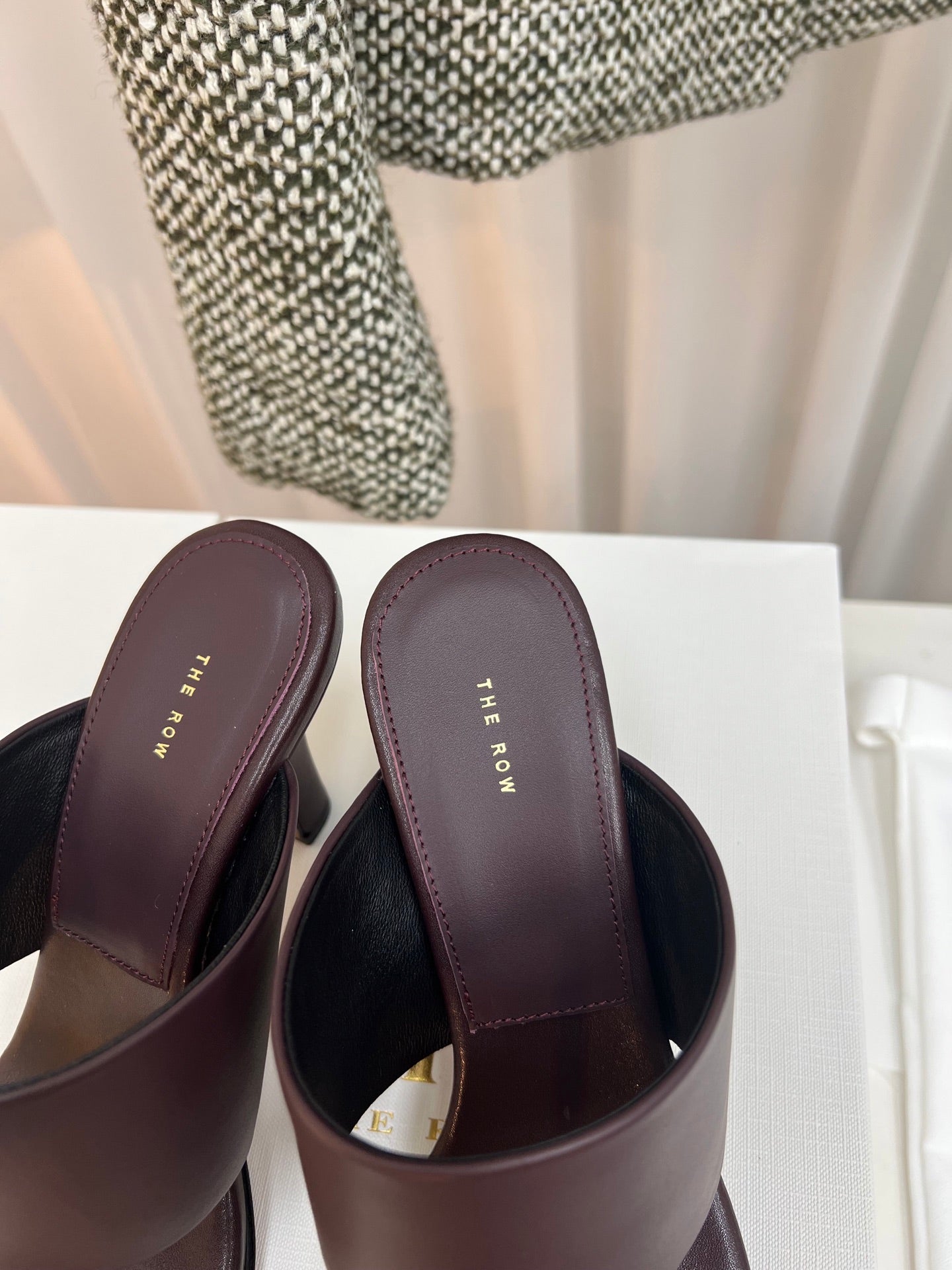 The Row  Heel Sandals 50mm Dark Brown Calfskin 324736