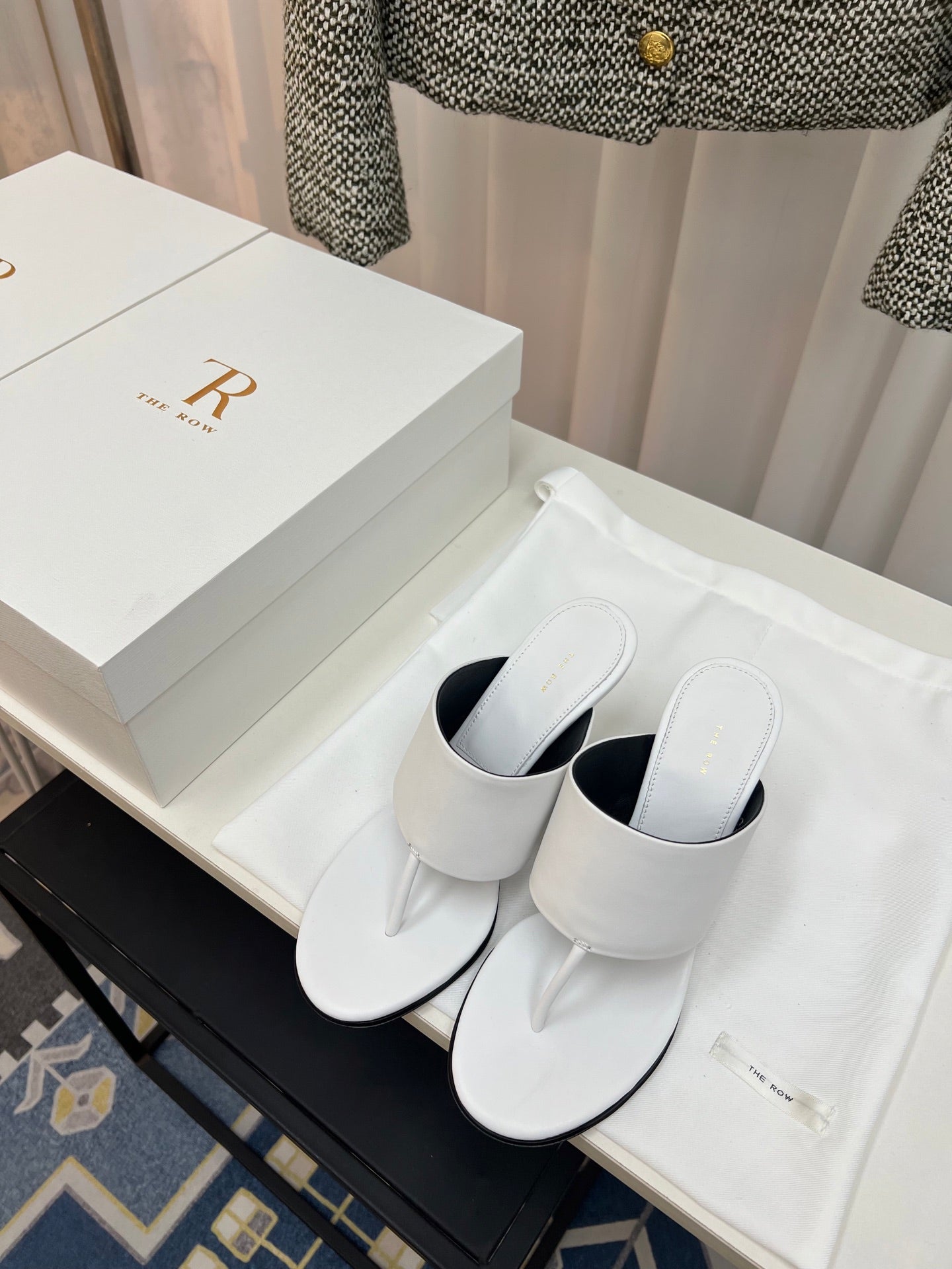 The Row  Heel Sandals 50mm White Calfskin 324737