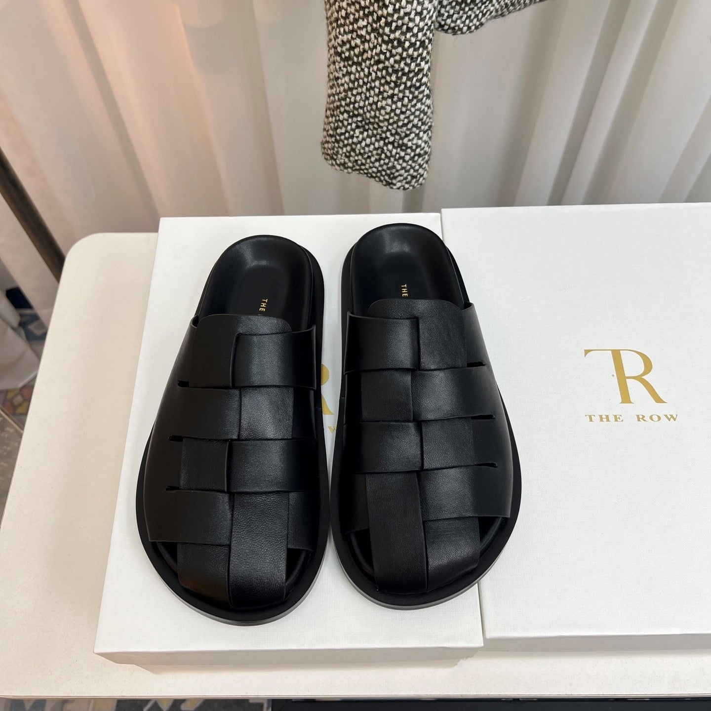 The Row Slide Black Lambskin 707558
