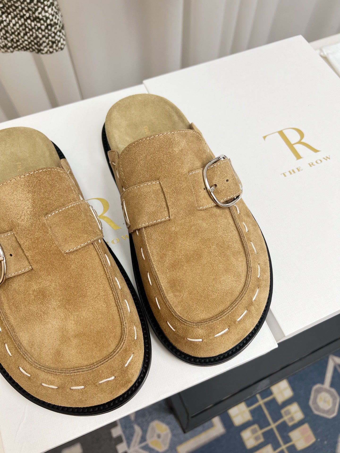 The Row 26 Birkenstock Slippers Beige Suede 832676