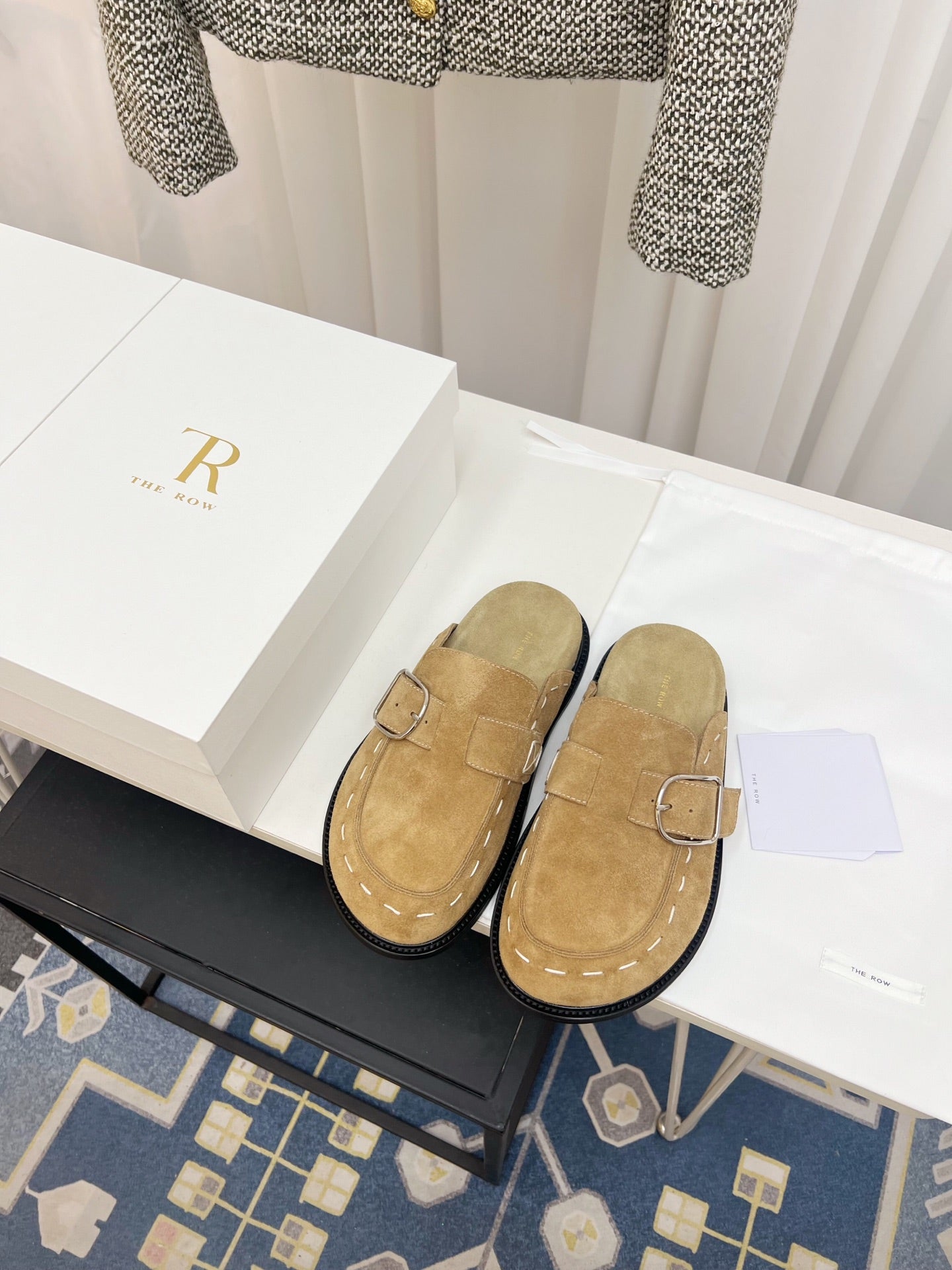 The Row 26 Birkenstock Slippers Beige Suede 832676