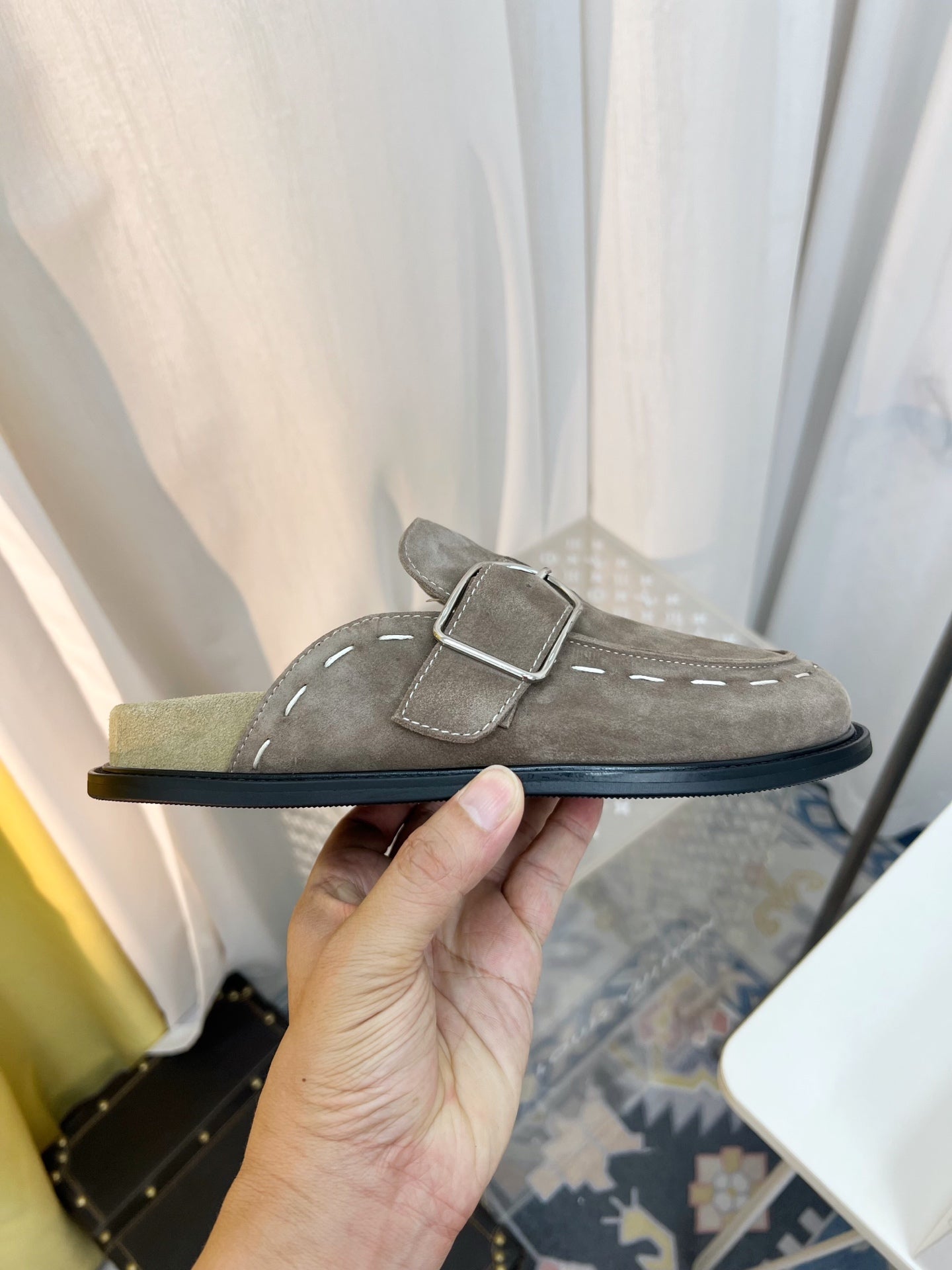 The Row 26 Birkenstock Slippers Taupe Suede 832677
