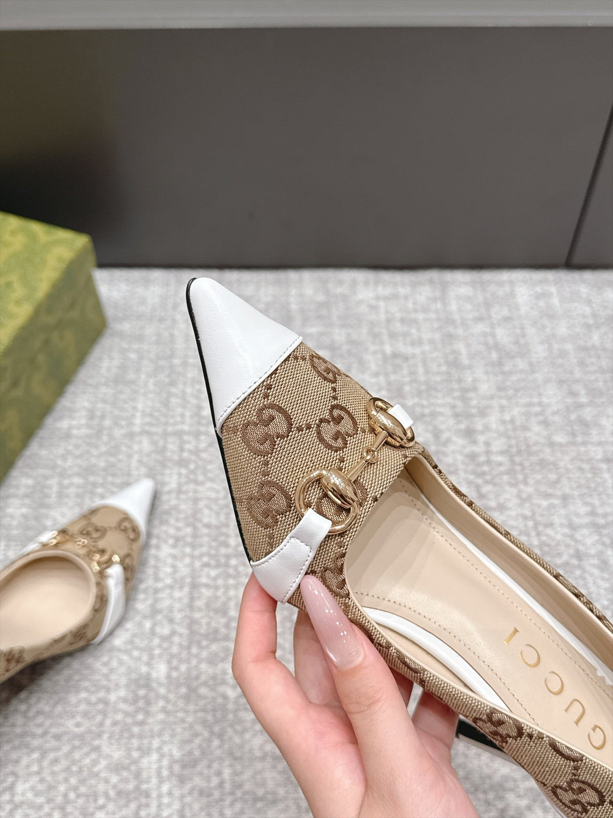 GG 26s Donna Pumps 8.5cm GG White Canvas 195301