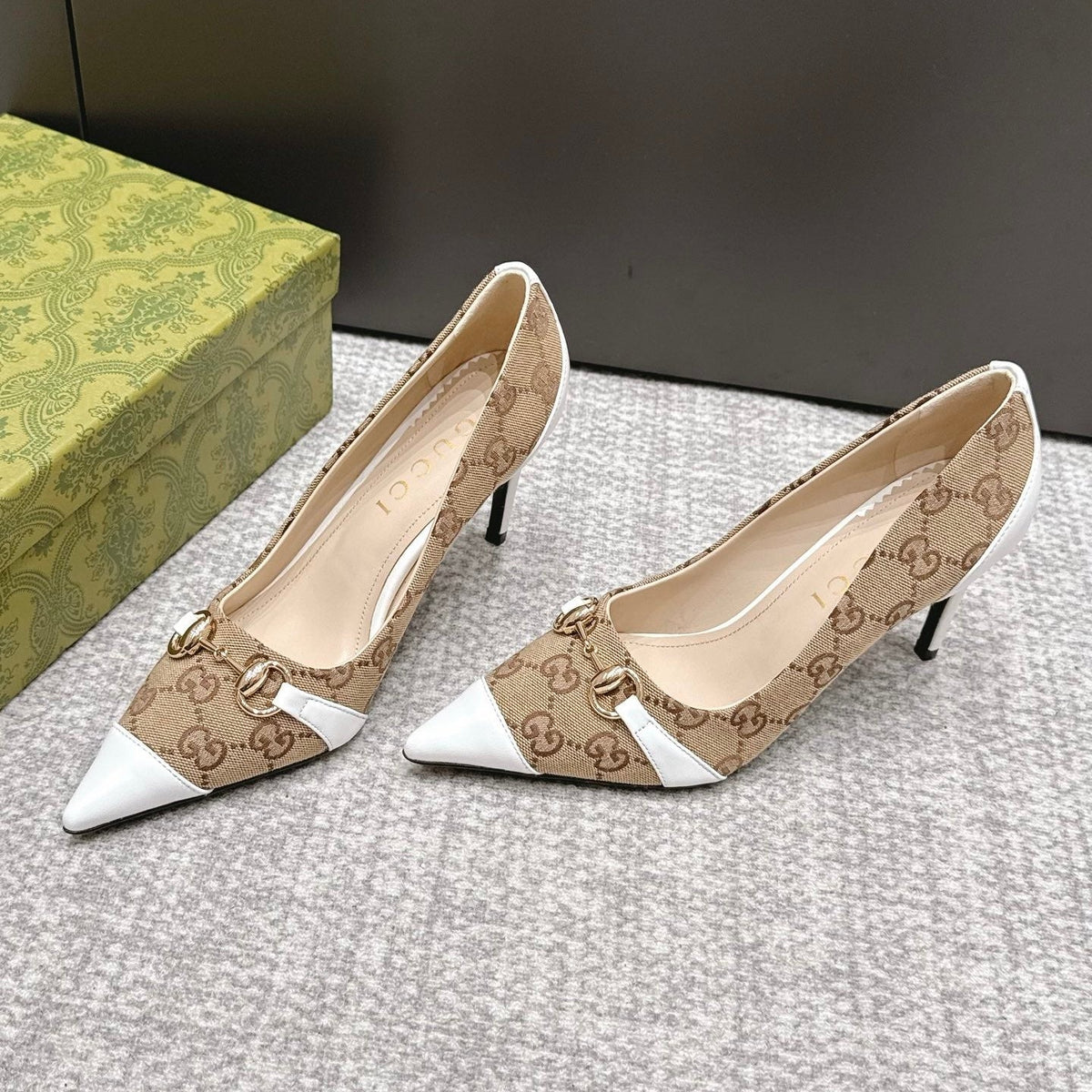GG 26s Donna Pumps 8.5cm GG White Canvas 195301
