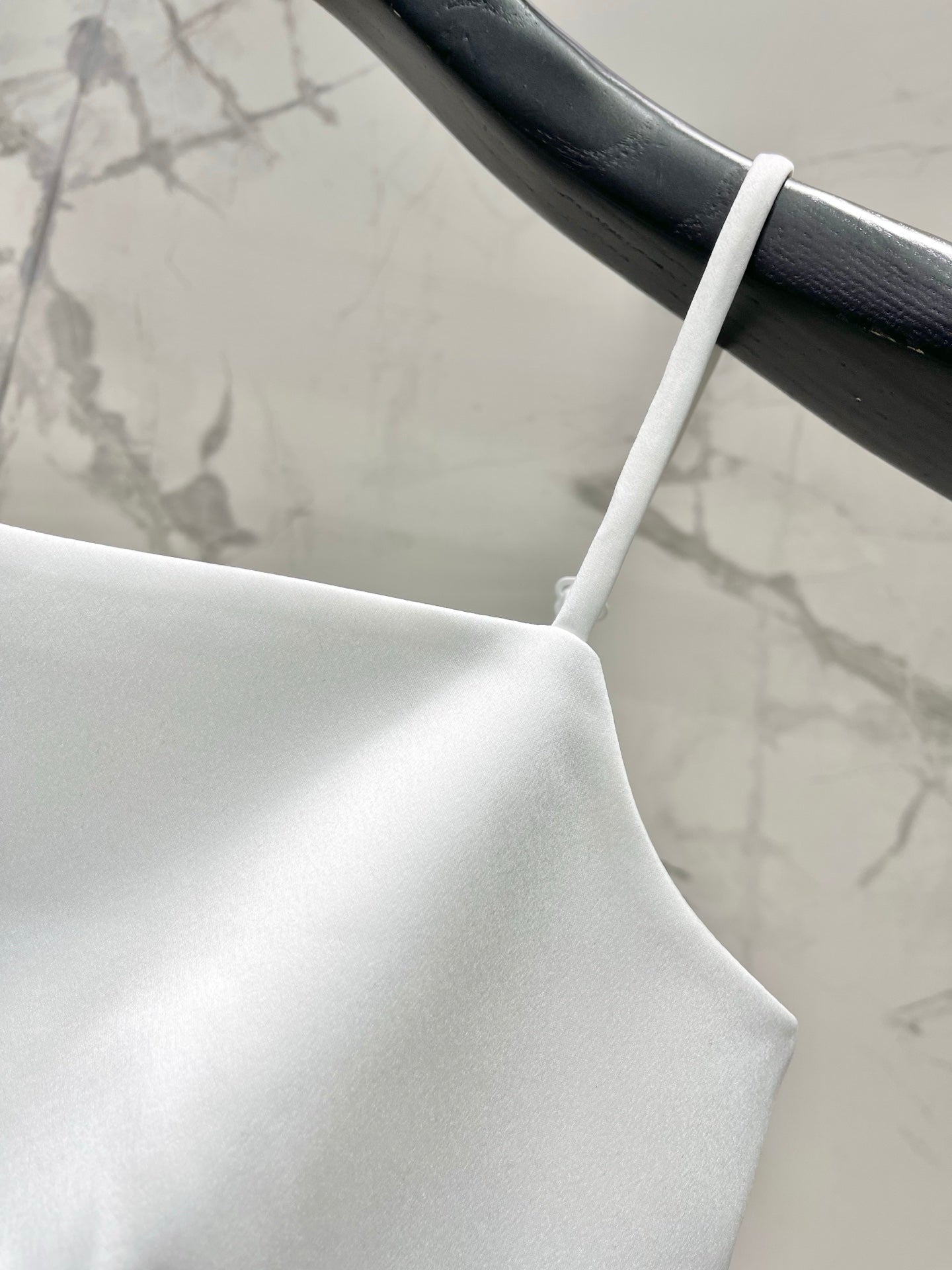 YSL Waist-cinching Slip Dress White Satin