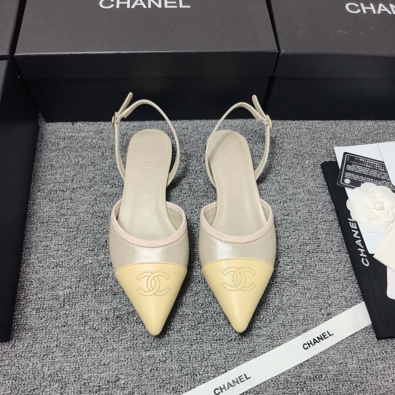CC 26s Slingback Pointed Khahi Yellow Leather 681973
