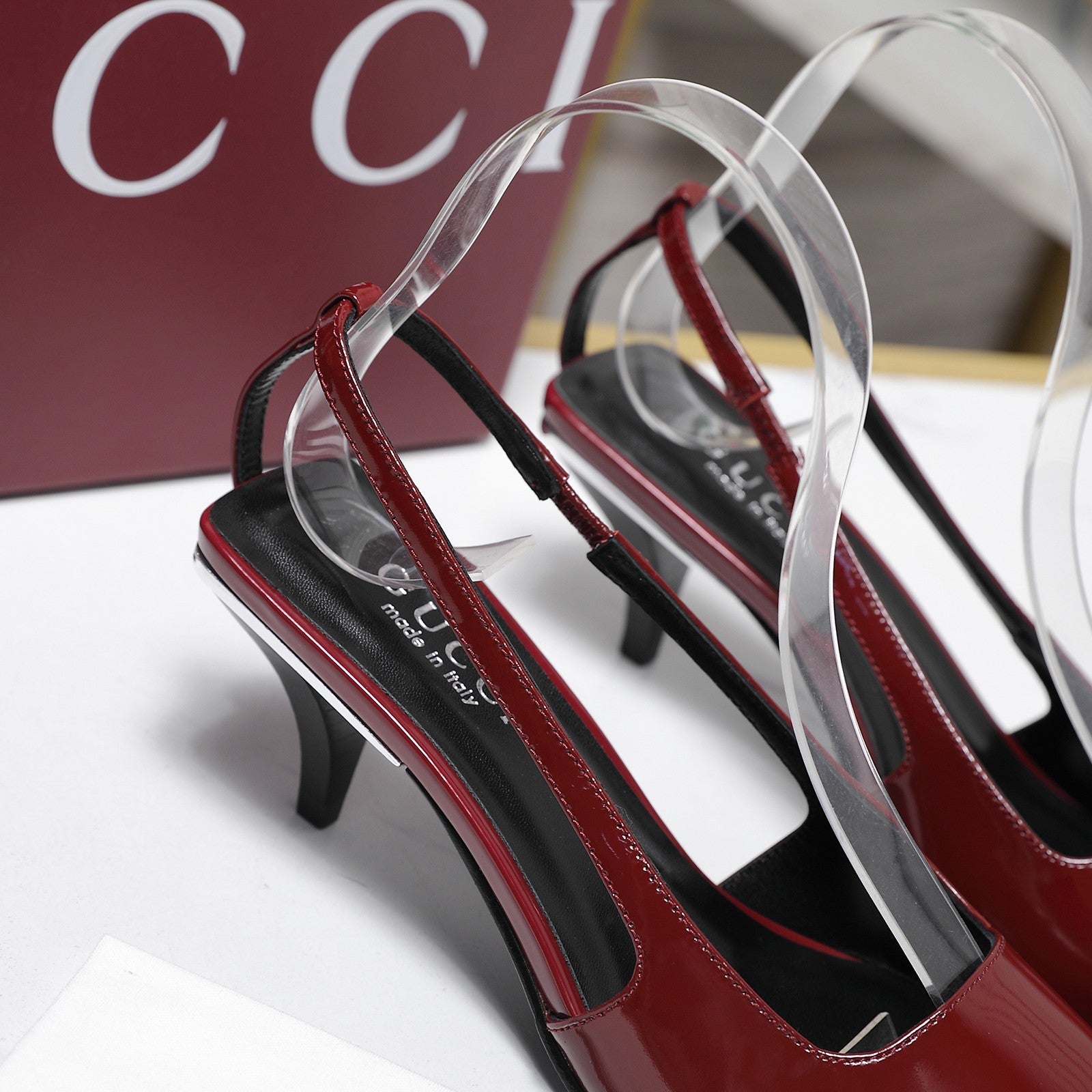 GG Cruise 2026 Slingback 55mm Burgundy Sheepskin 601092