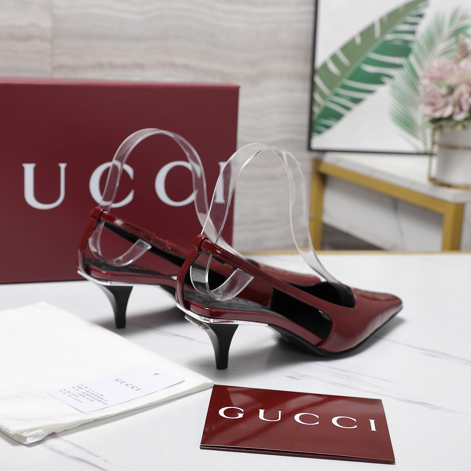 GG Cruise 2026 Slingback 55mm Burgundy Sheepskin 601092