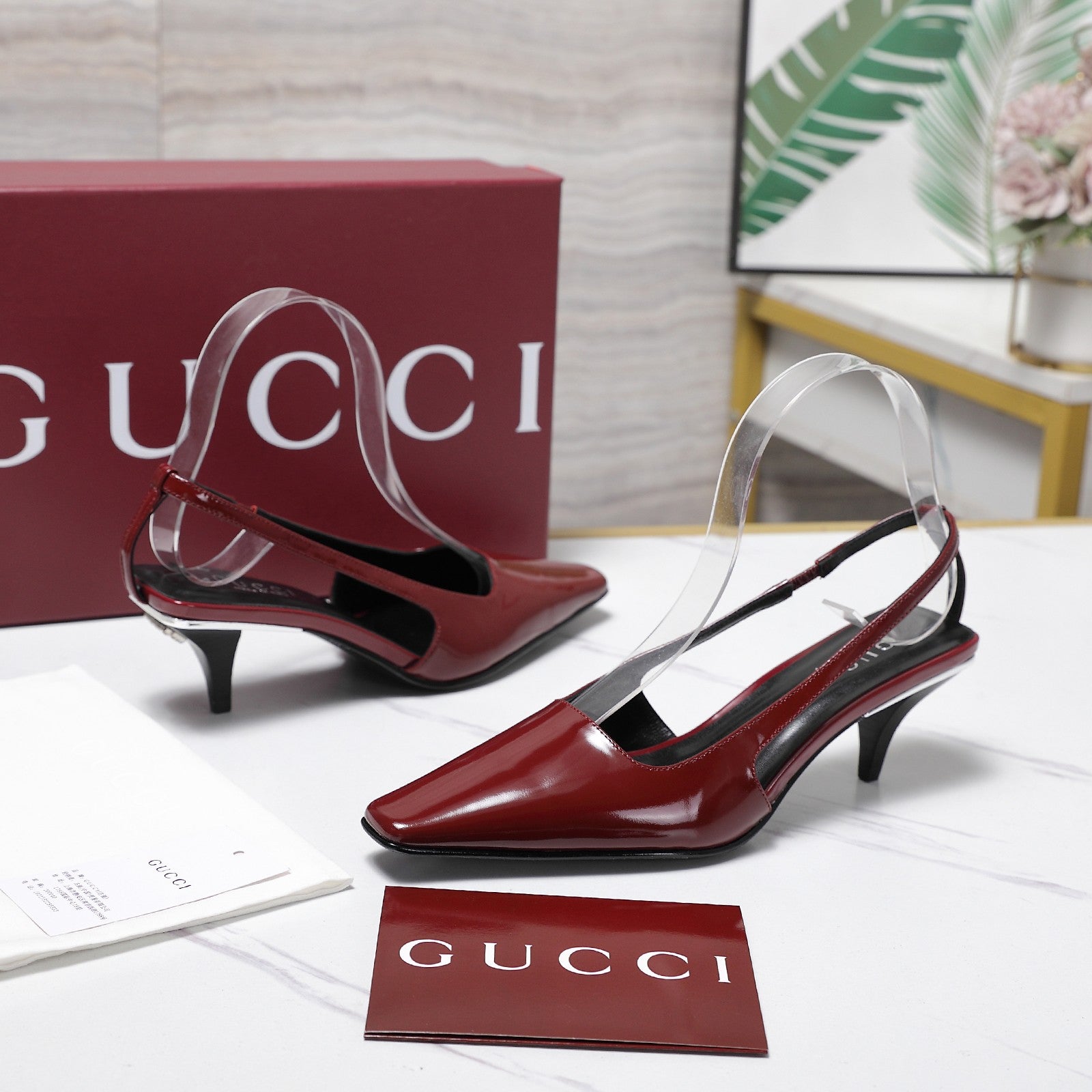 GG Cruise 2026 Slingback 55mm Burgundy Sheepskin 601092