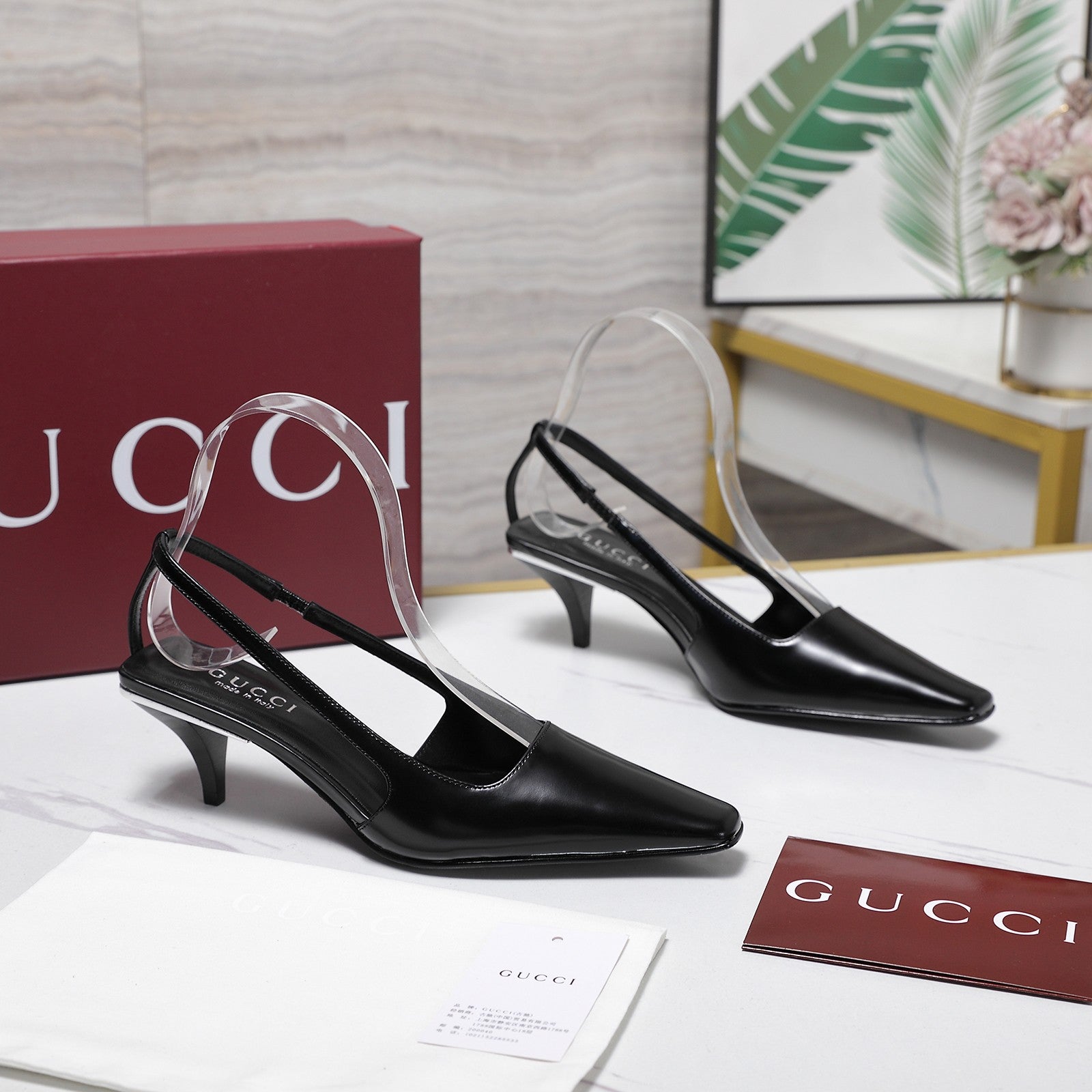 GG Cruise 2026 Slingback 55mm Black Sheepskin 601093