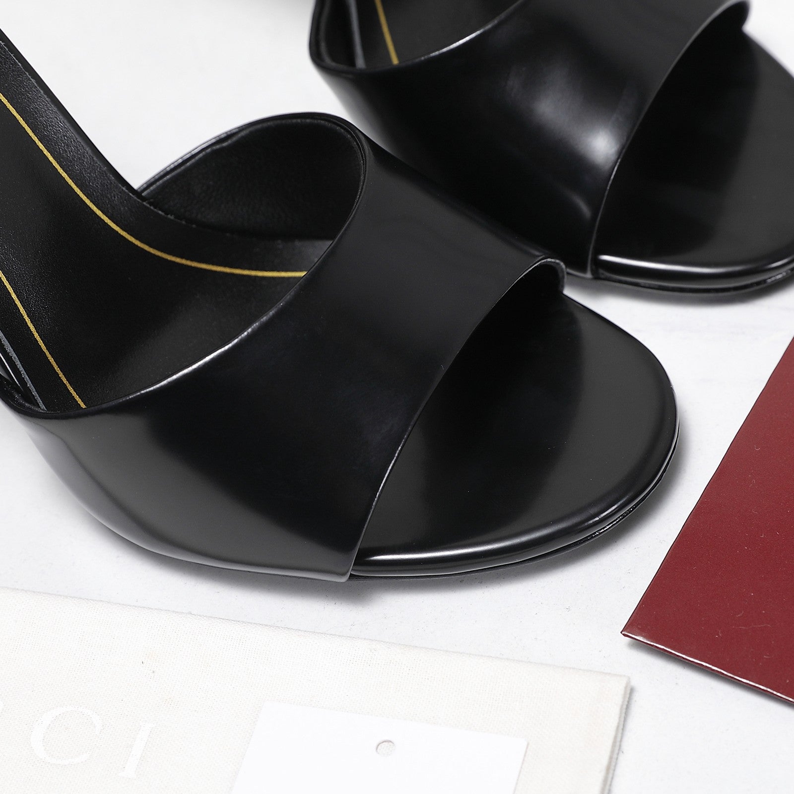 GG 26s Slide 10.5 With Bamboo Motif Black Lambskin 961214