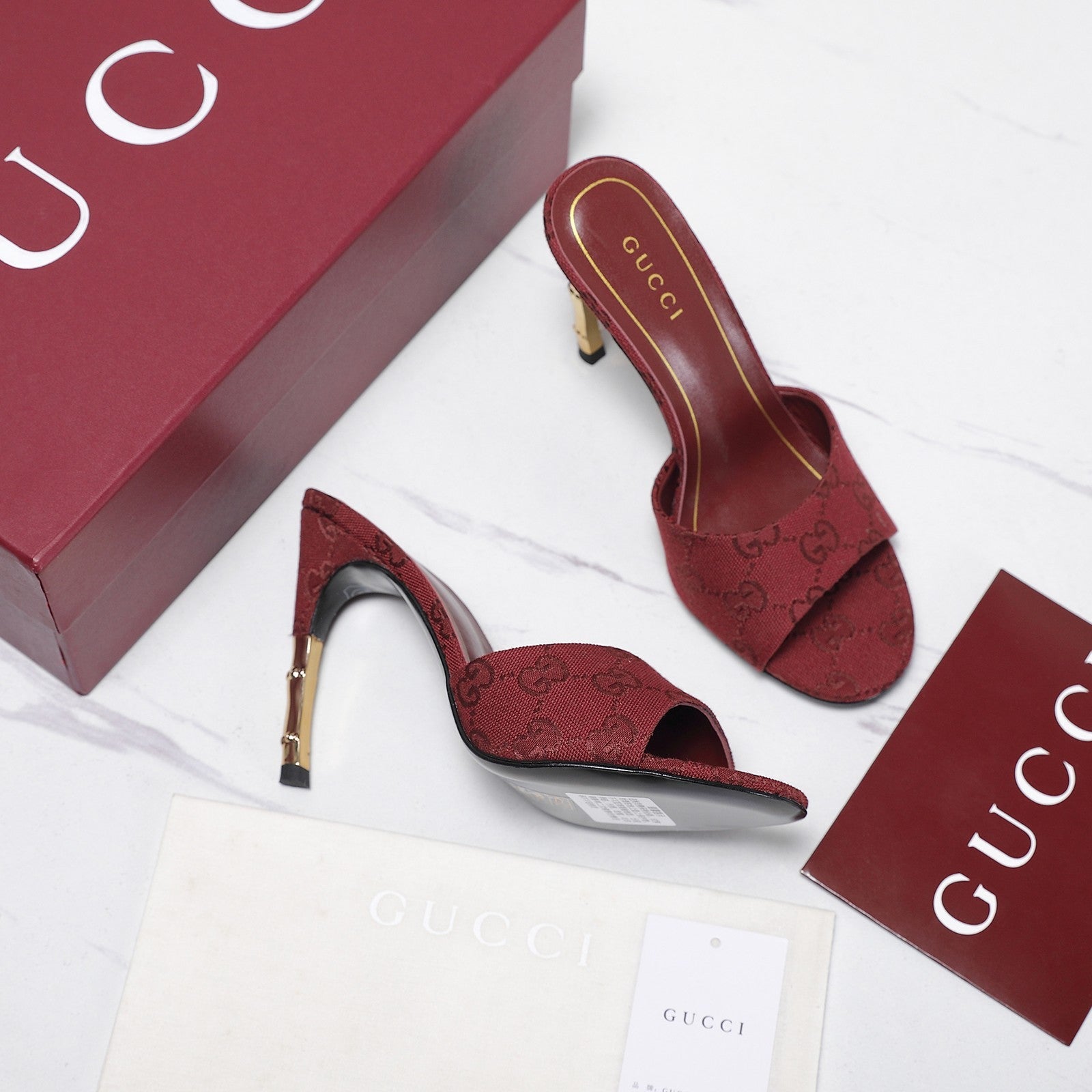 GG 26s Slide 10.5 With Bamboo Motif Red Canvas 961217