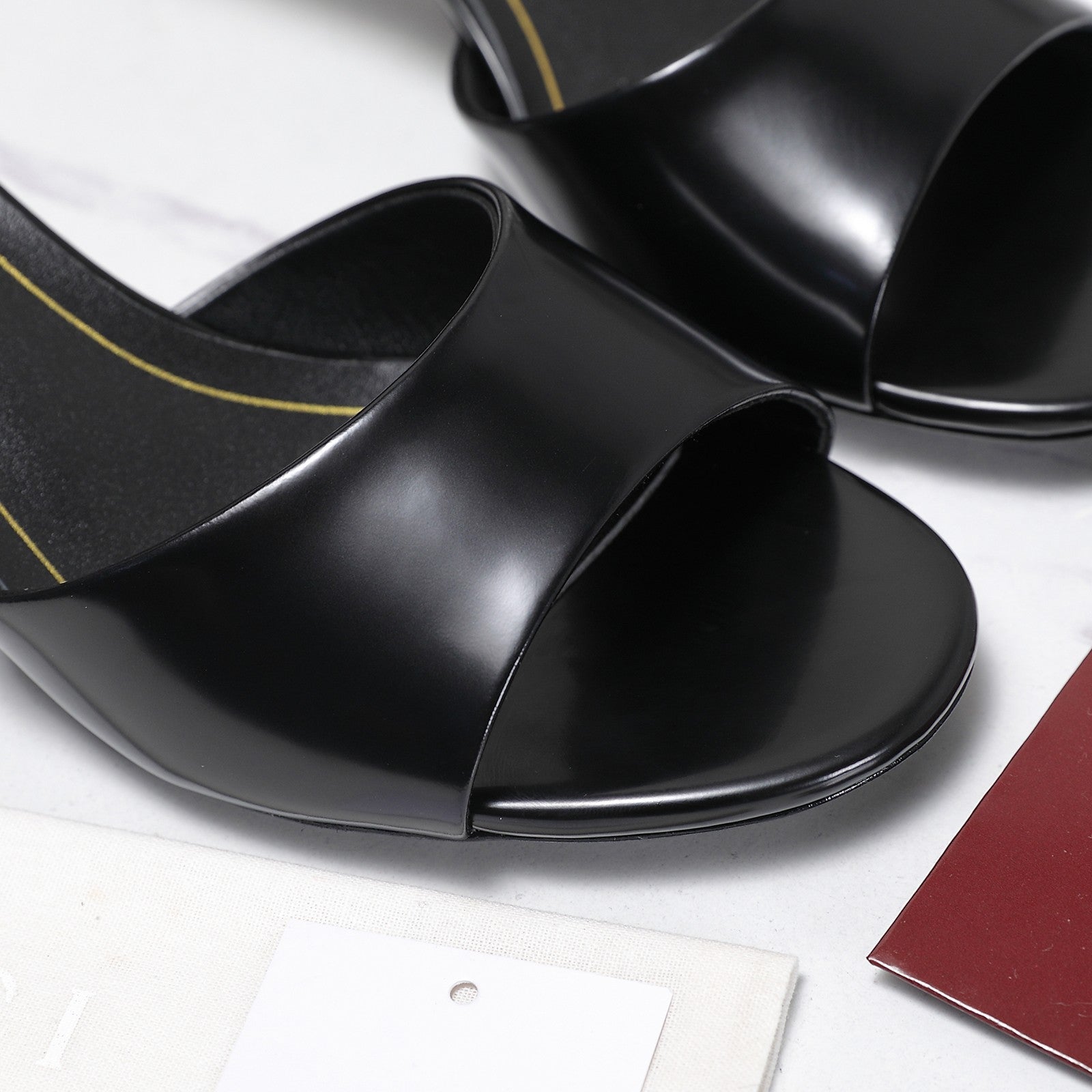 GG 26s Slide 5.5 With Bamboo Motif Black Lambskin 961222