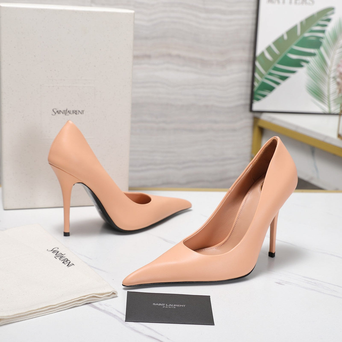 YSL 26s Zoe Pumps Nude Nude Leather 125851